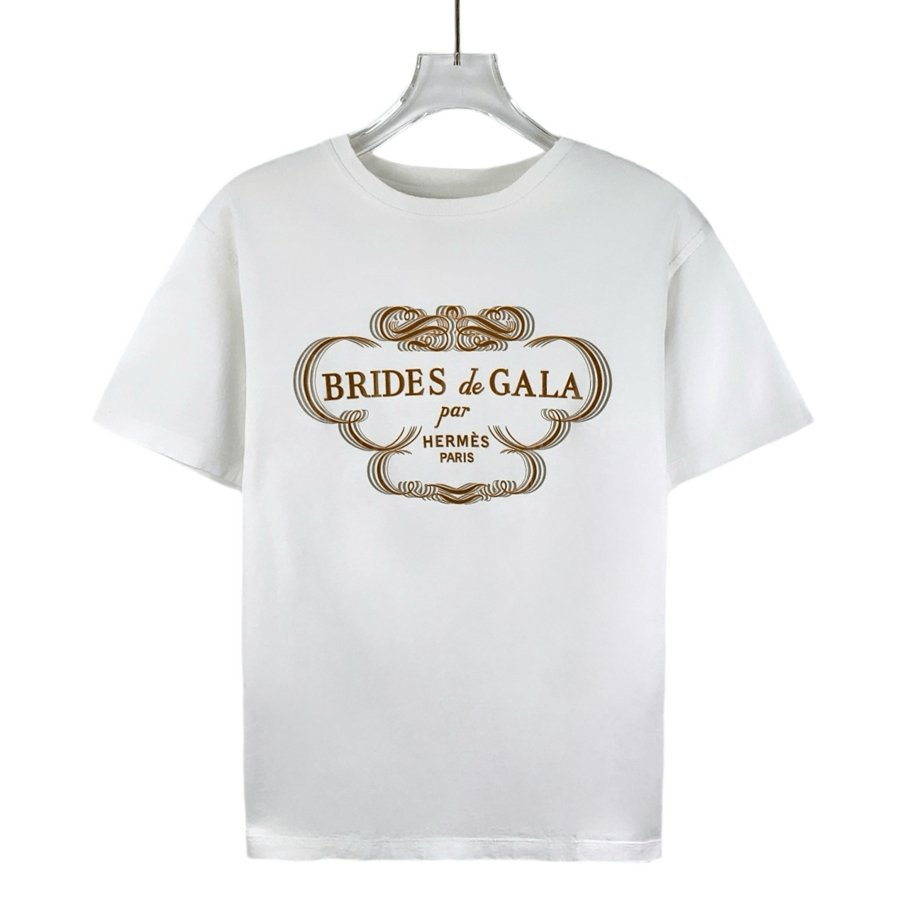 Hermes Hermès White Letter Print Cotton T-Shirt (Size XXS) Size XXS / US 00 / IT 34 - 1 Thumbnail