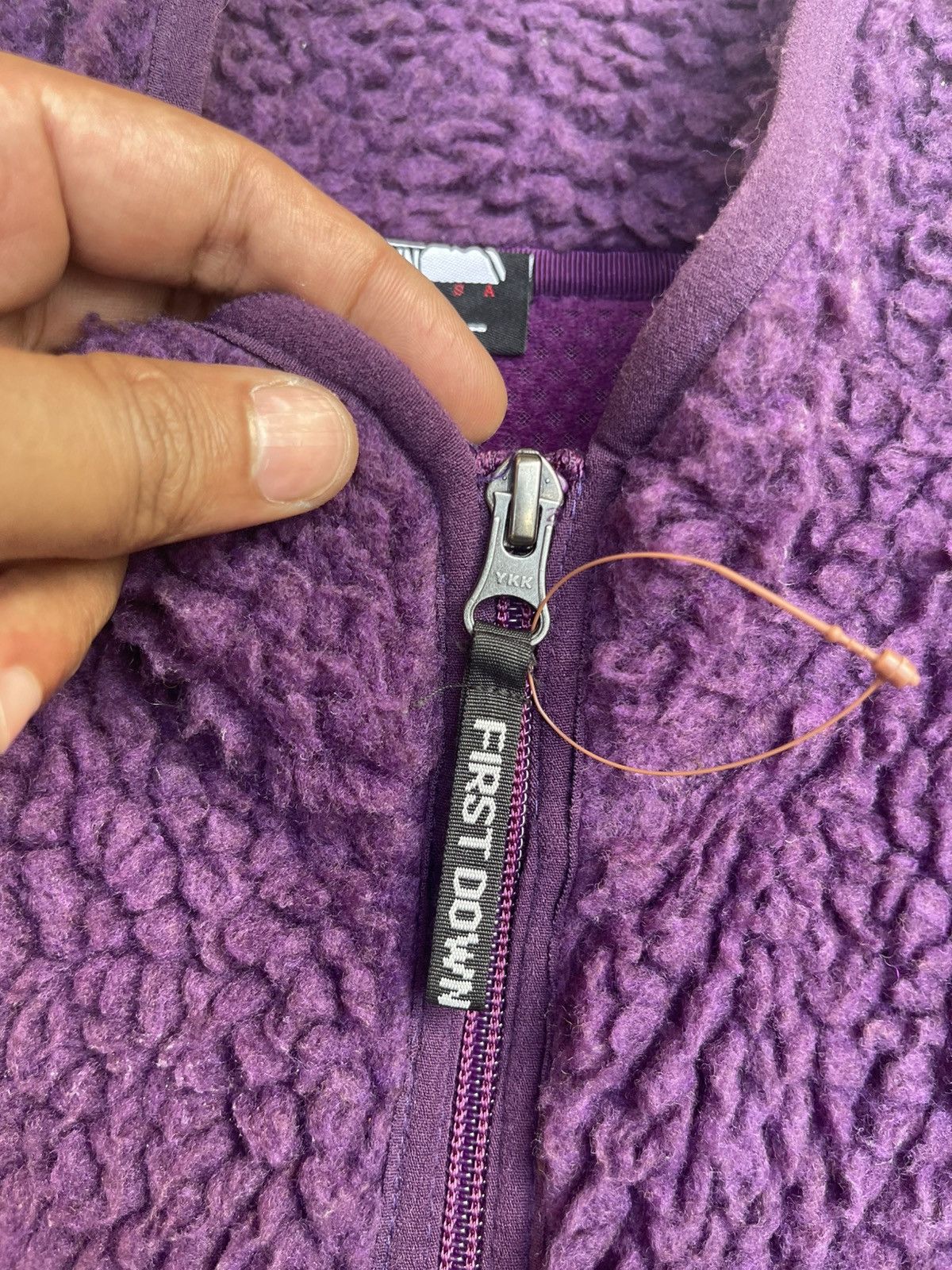 Japanese Brand × Vintage First Down Purple Sherpa Fleece Jacket - Japan Outdoor Style Size US L / EU 52-54 / 3 - 5 Thumbnail