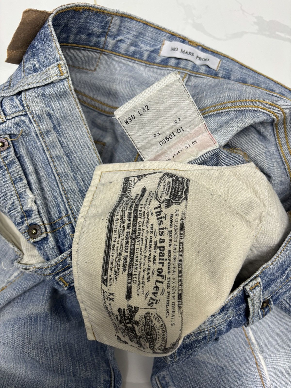 Levi's × Undercover Levis 501 NO MASS PROD Hagi Super Flared Jeans Distressed Size US 30 / EU 46 - 13 Thumbnail