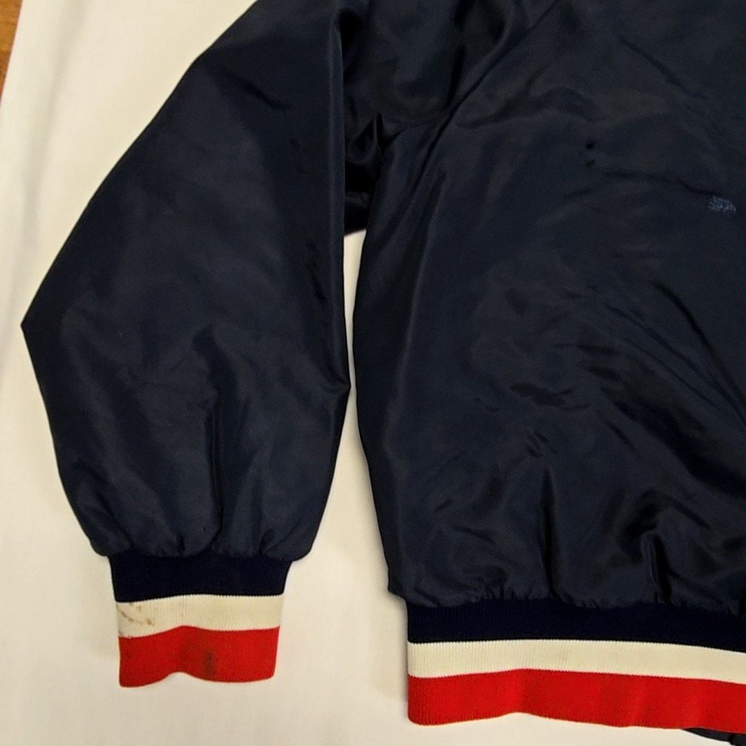 Vintage Vintage Bomber Snap Blue Button Striped Cuffs 80s L Jacket Size US L / EU 52-54 / 3 - 14 Thumbnail