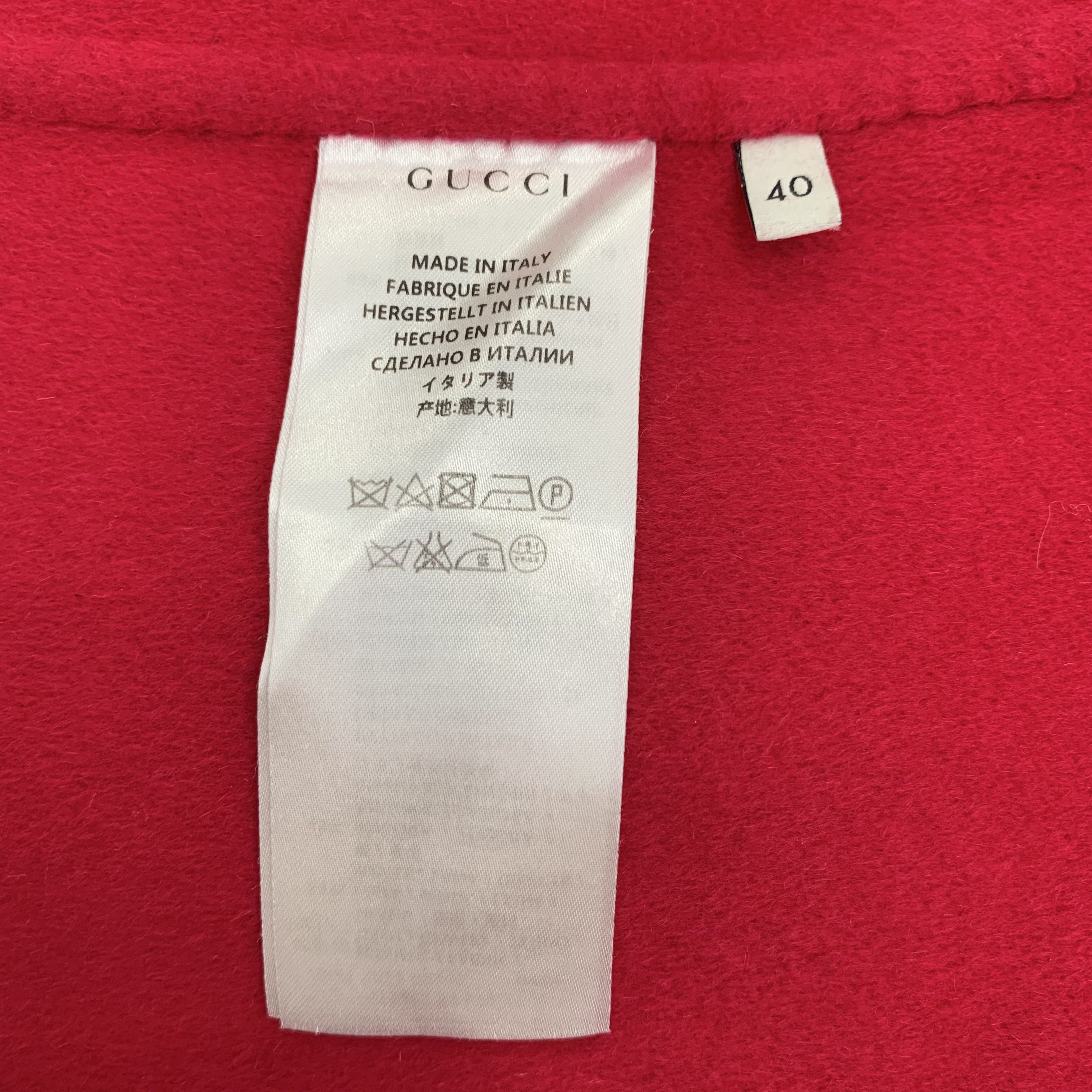 Gucci Gucci Red Wool Bow Collar Coat (Size M) Size M / US 6-8 / IT 42-44 - 4 Thumbnail