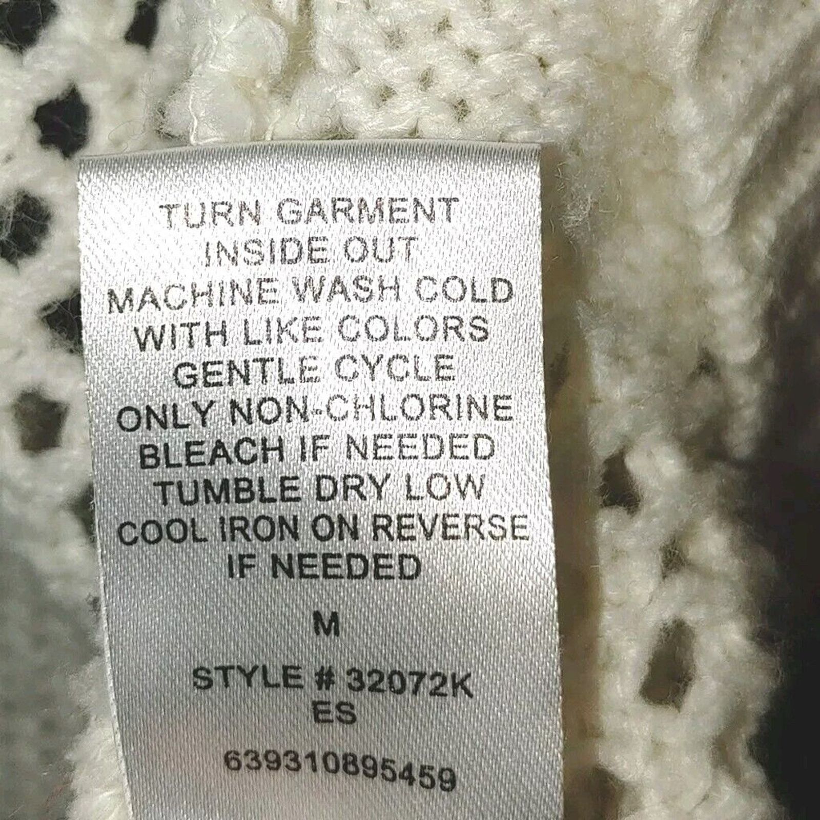 Other Takeout HEART Knit Cardigan Sz M Ivory Open Weave Bohemian Size M / US 6-8 / IT 42-44 - 15 Thumbnail