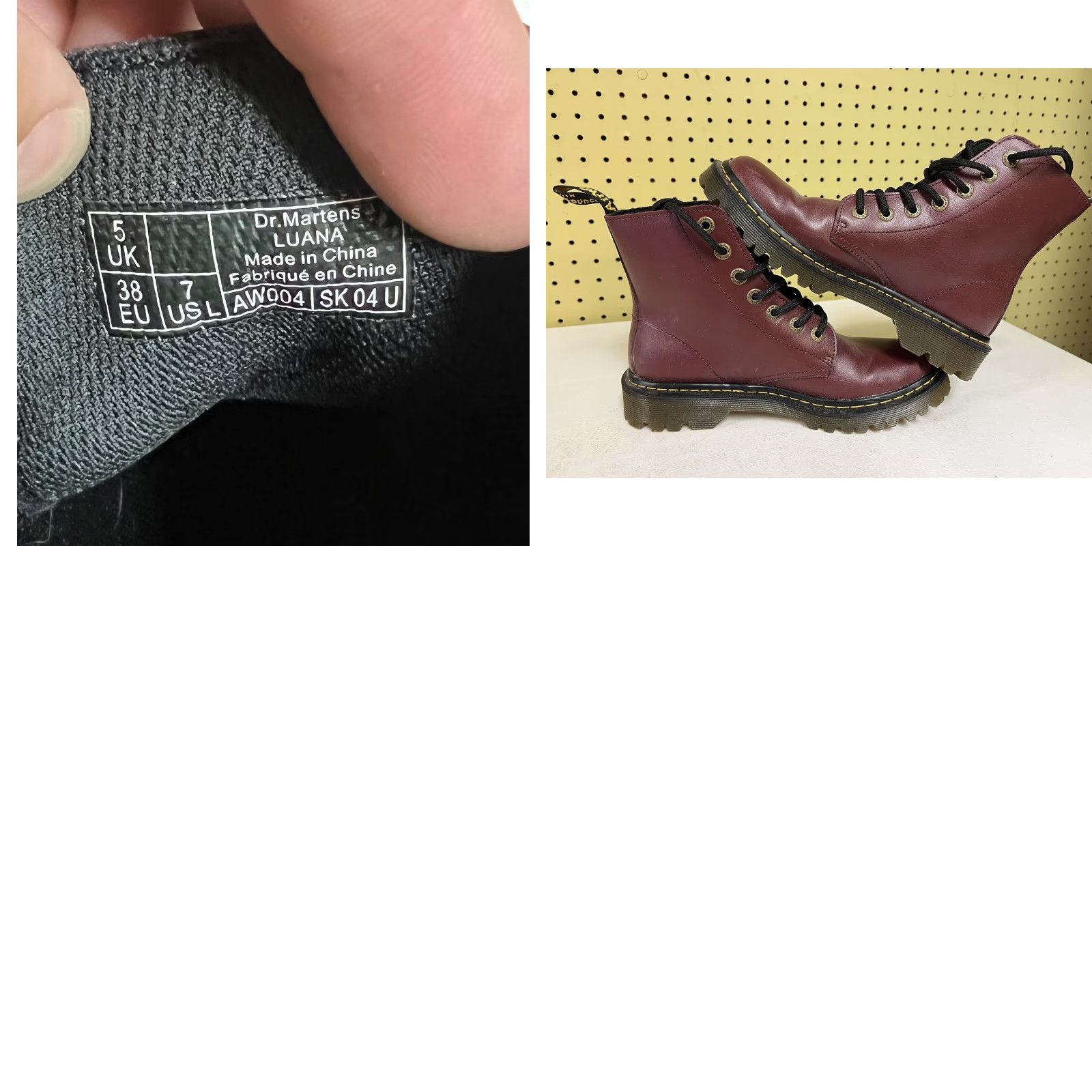 Dr. Martens Dr Martens Luana Cherry Red Women's Boots Leather Air Wair AW004 Lace Up Shoes Boots Womens Size 7 5? Size US 5 / IT 35 - 8 Thumbnail