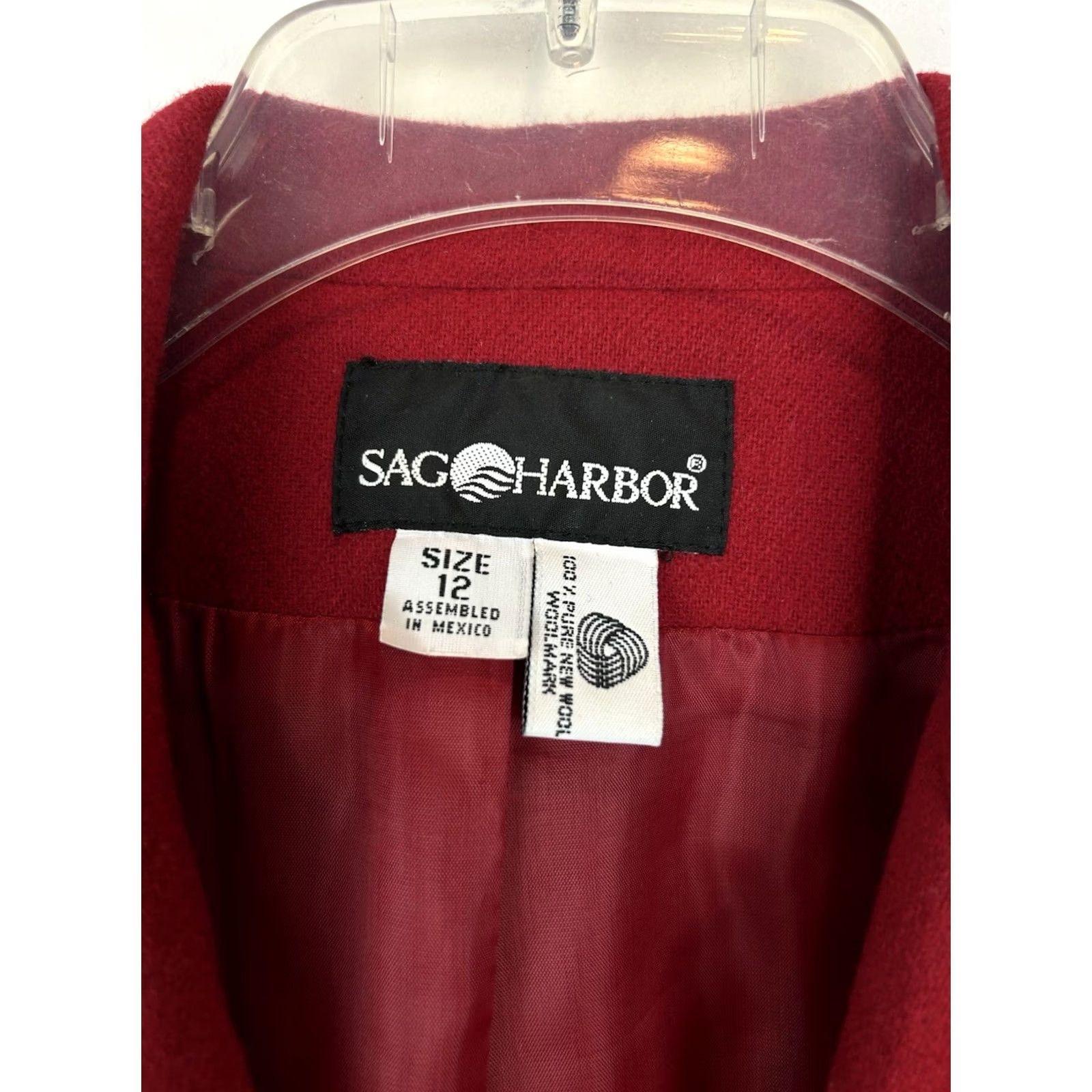 Vintage VINTAGE Sag Harbor Blazer Womens 12 Red Wool Quiet Luxury Old Money Oversized Button Front Classic Coat Mid-Length Mens? Size XL / US 12-14 / IT 48-50 - 3 Thumbnail