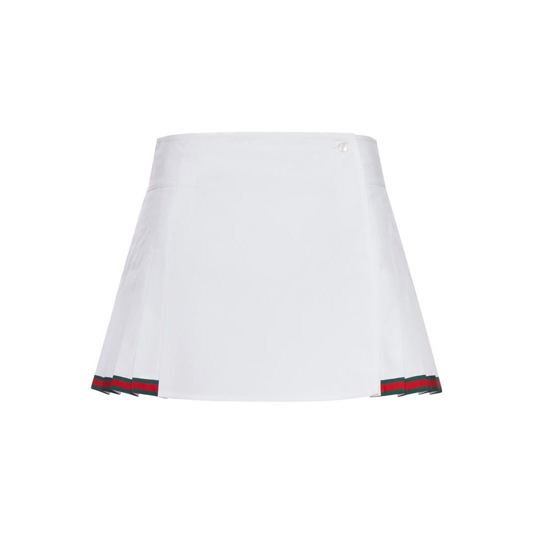 GUCCI White Cotton Poplin Skirt New & Authentic (Women's siz