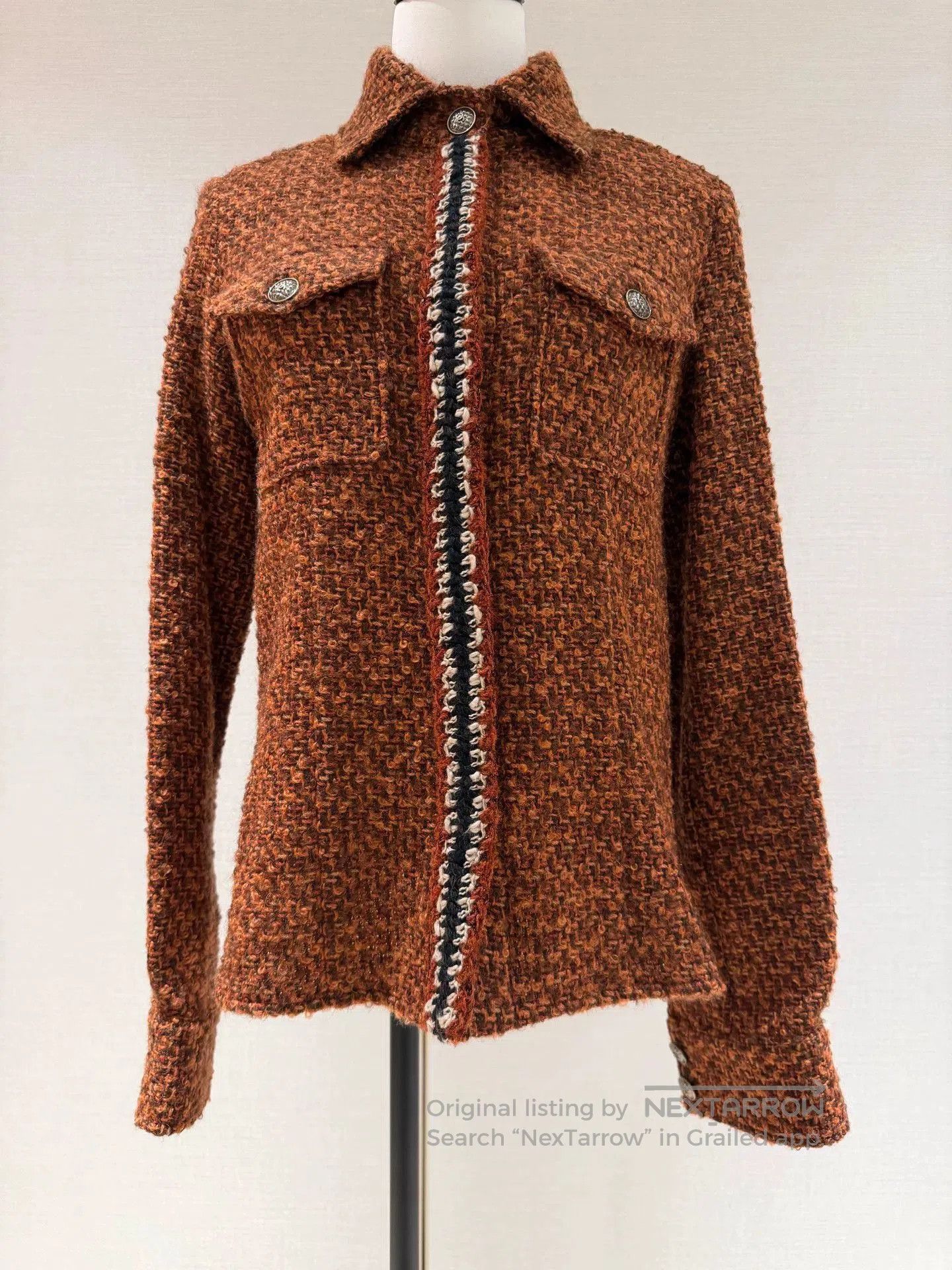 Chanel Chanel Rust Red Wool Knit Jacket. Size US S / EU 44-46 / 1 - 1 Thumbnail