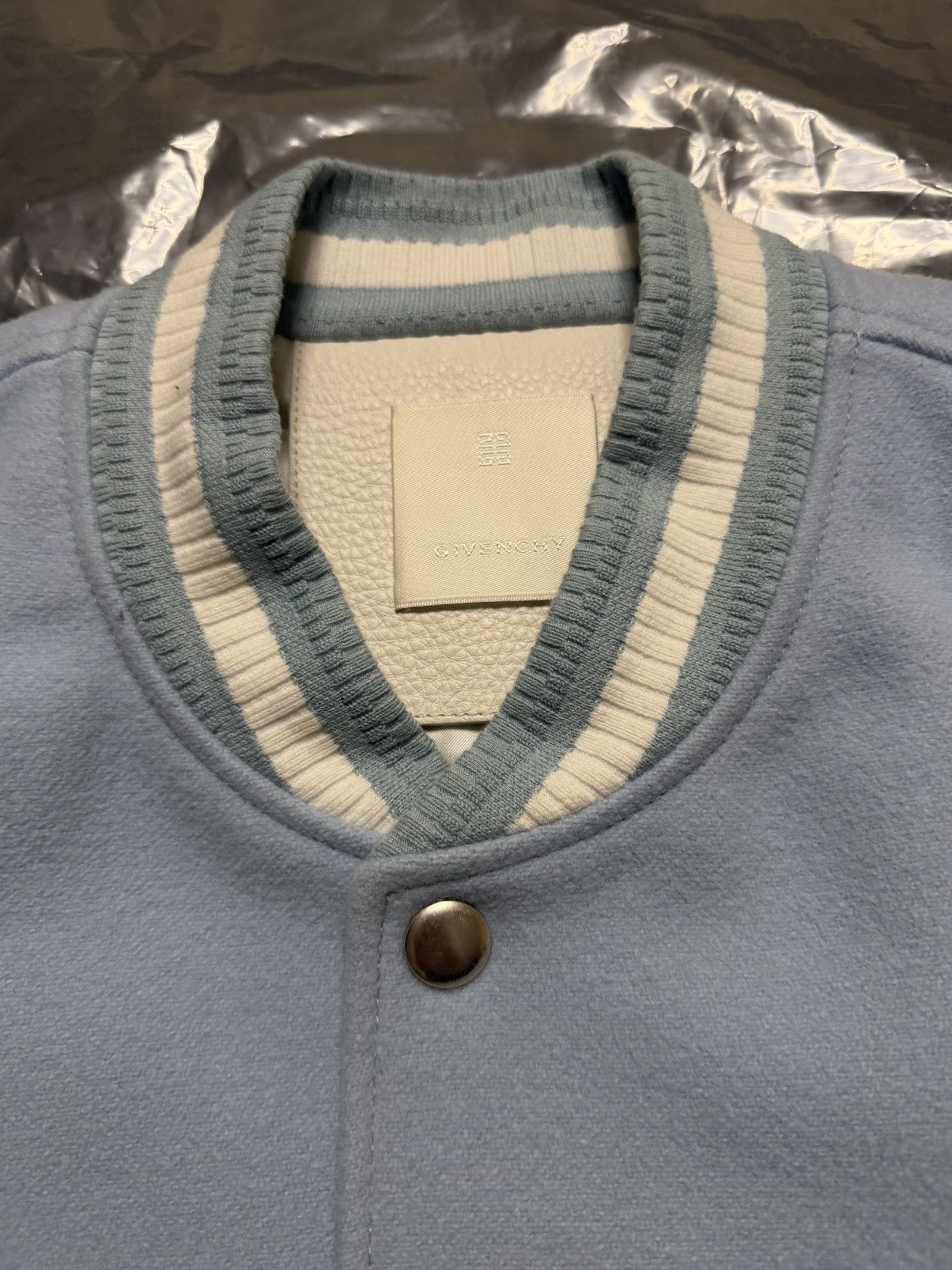 Givenchy Sky Blue Varsity Bomber NEW WITH TAGS Size US XL / EU 56 / 4 - 9 Thumbnail