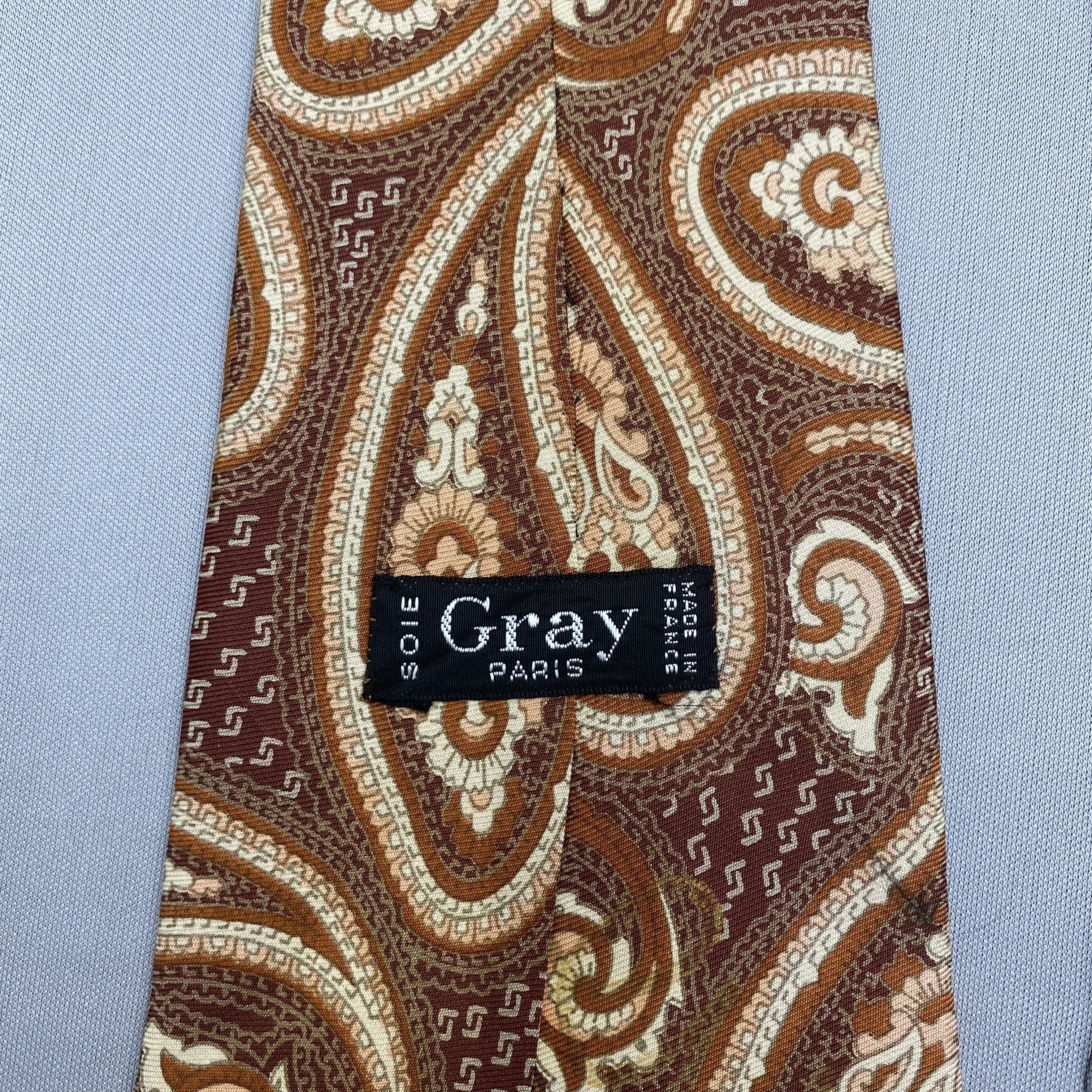 Japanese Brand Vintage Gray SILK Necktie Cravate Pure Silk Neck Tie Size ONE SIZE - 7 Thumbnail