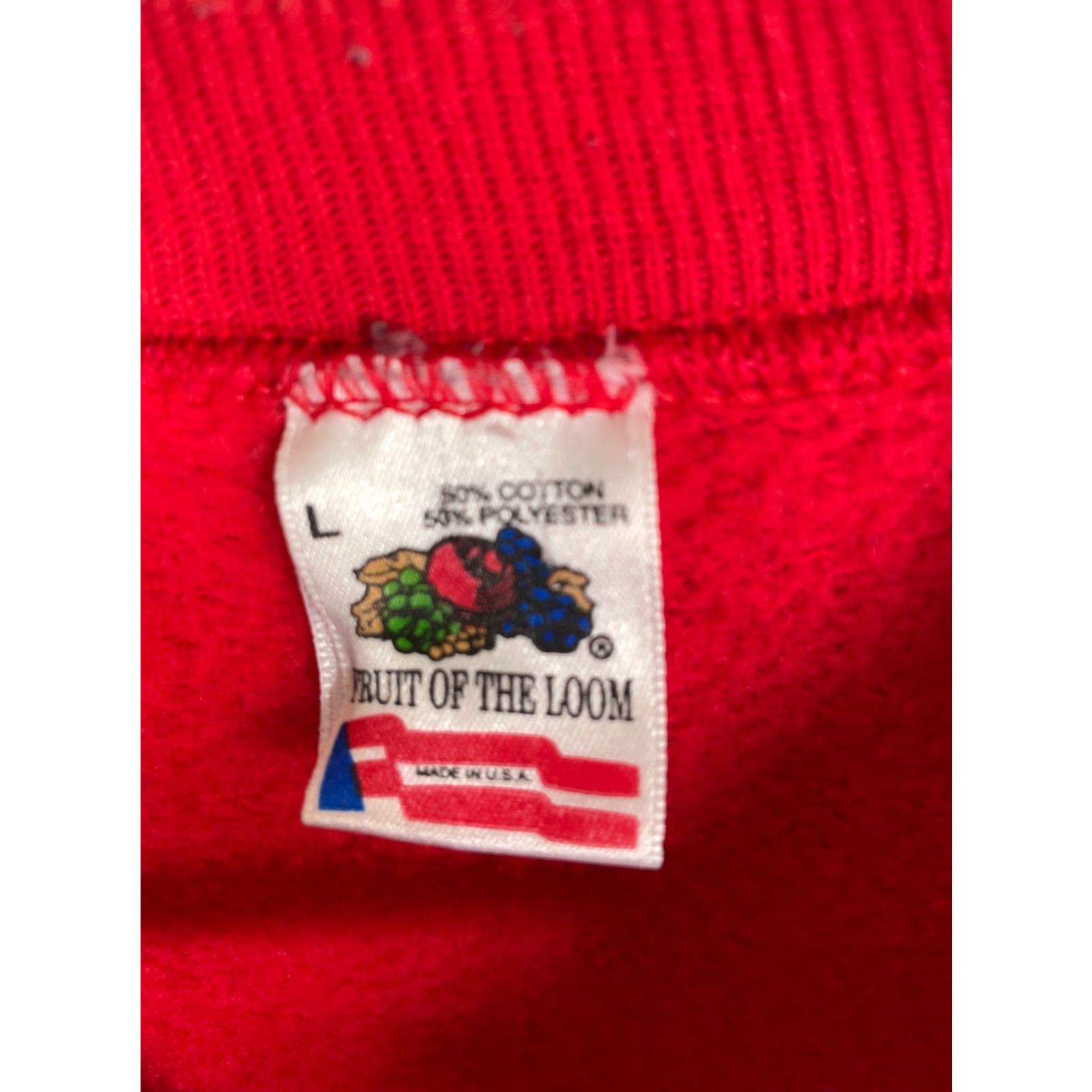 Fruit Of The Loom Fruit of the Loom 90s Christmas Reindeer Sweatshirt Adult Large Red Double Sided Size L / US 10 / IT 46 - 3 Thumbnail