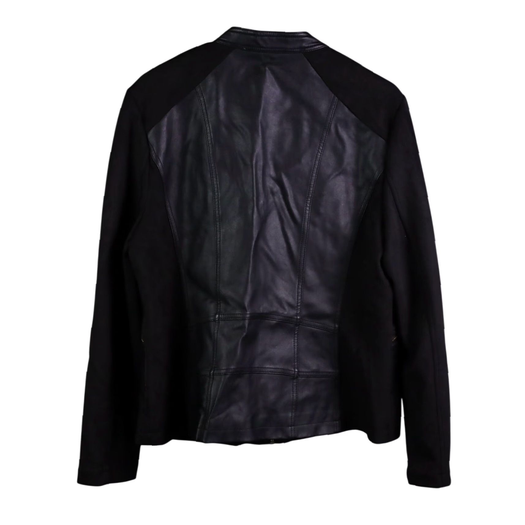 Vintage Marc New York Faux Leather Suede Moto Jacket Women's XL Zip Biker Mixed Media Shirt Size XL / US 12-14 / IT 48-50 - 2 Thumbnail