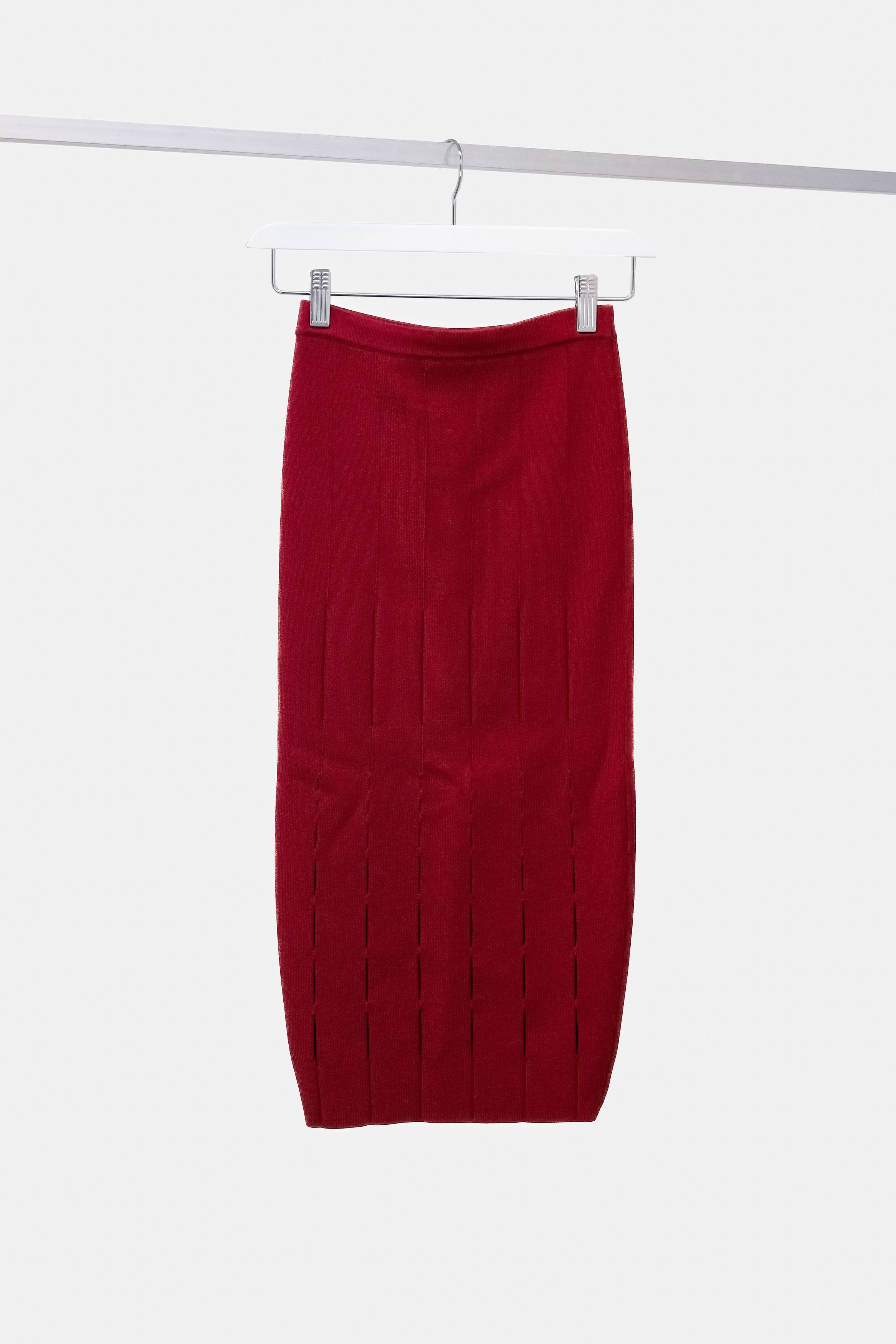 image of Cushnie Et Ochs Fw16 Ruby Red Pencil Skirt With Slits, Women's (Size 22)