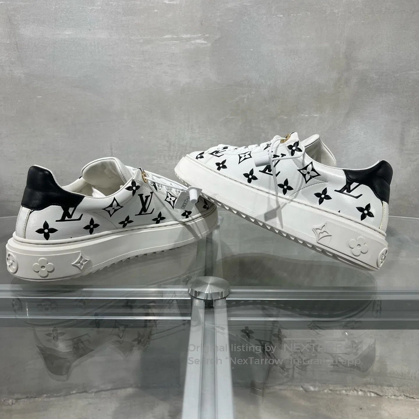 Louis Vuitton Louis Vuitton time out black and white full print shoes Size US 5.5 / IT 35.5 - 5 Thumbnail