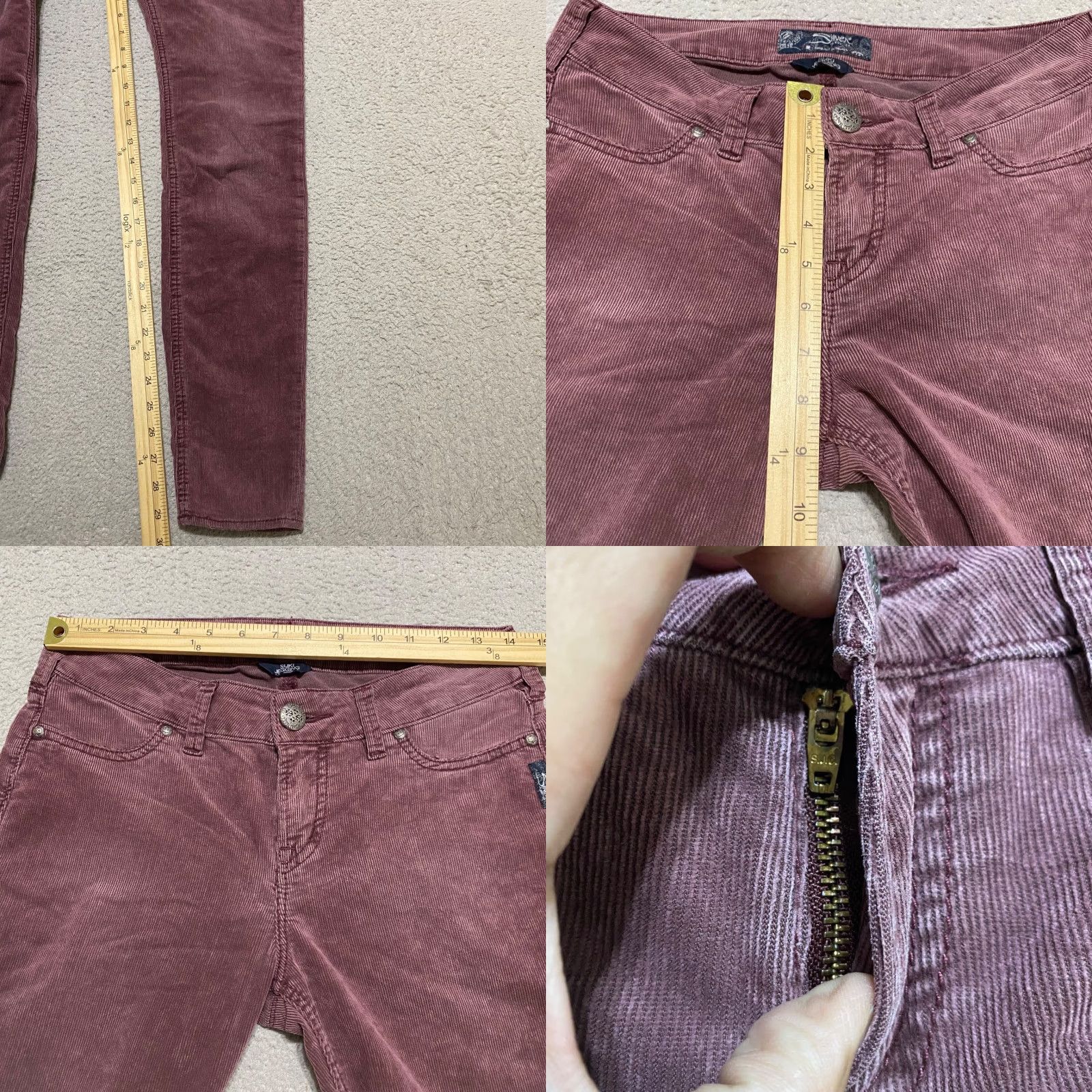 Silver Jeans Co. Silver Jeans Womens Purple Corduroy Suki Jegging Medium Wash Mid Rise 27 Inseam 29 Pocket Stretch Jeans Size 27" / US 4 / IT 40 - 8 Thumbnail