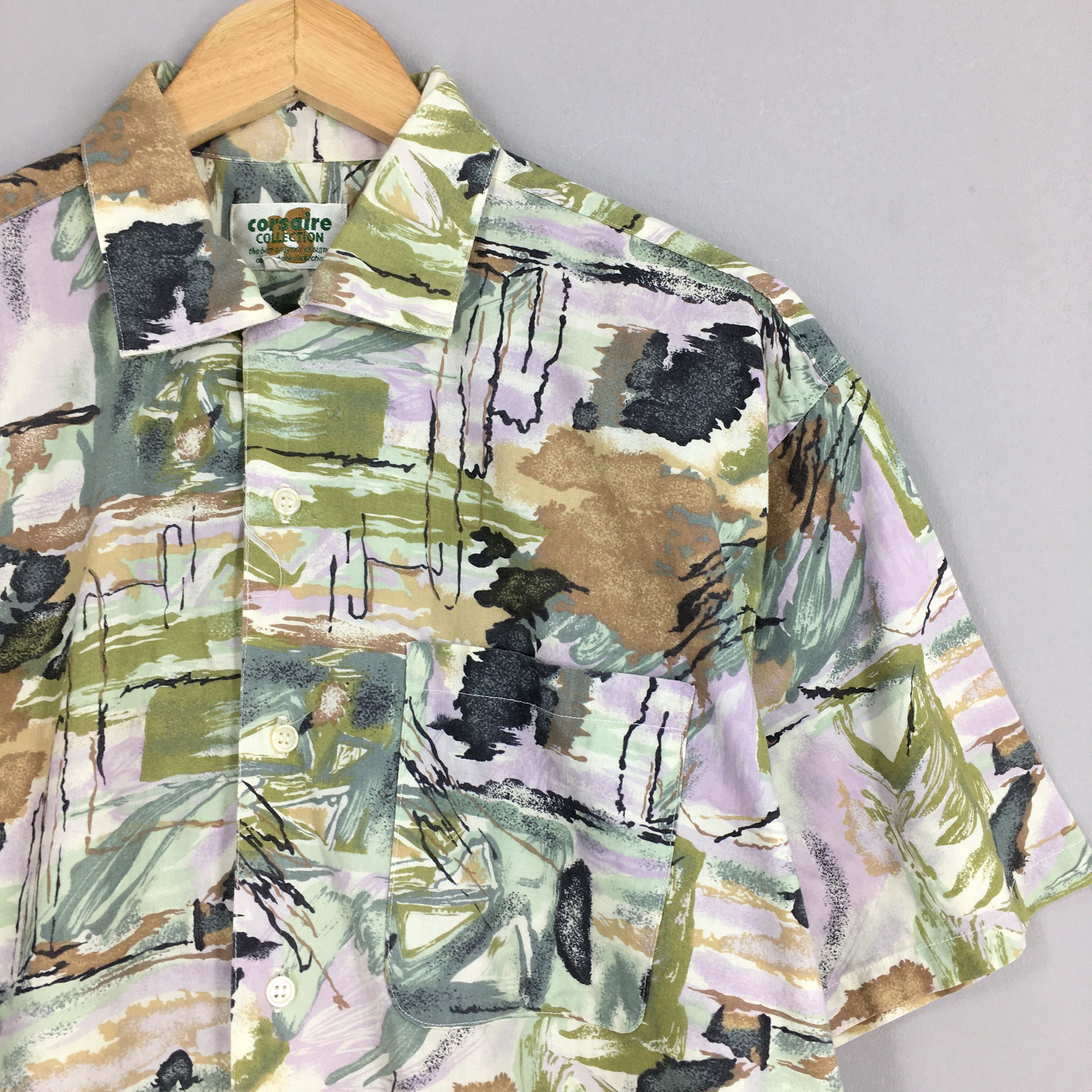 Other Vintage Psychedelic Hawaiian Pop Art Aloha Cotton Shirt Size US M / EU 48-50 / 2 - 2 Thumbnail