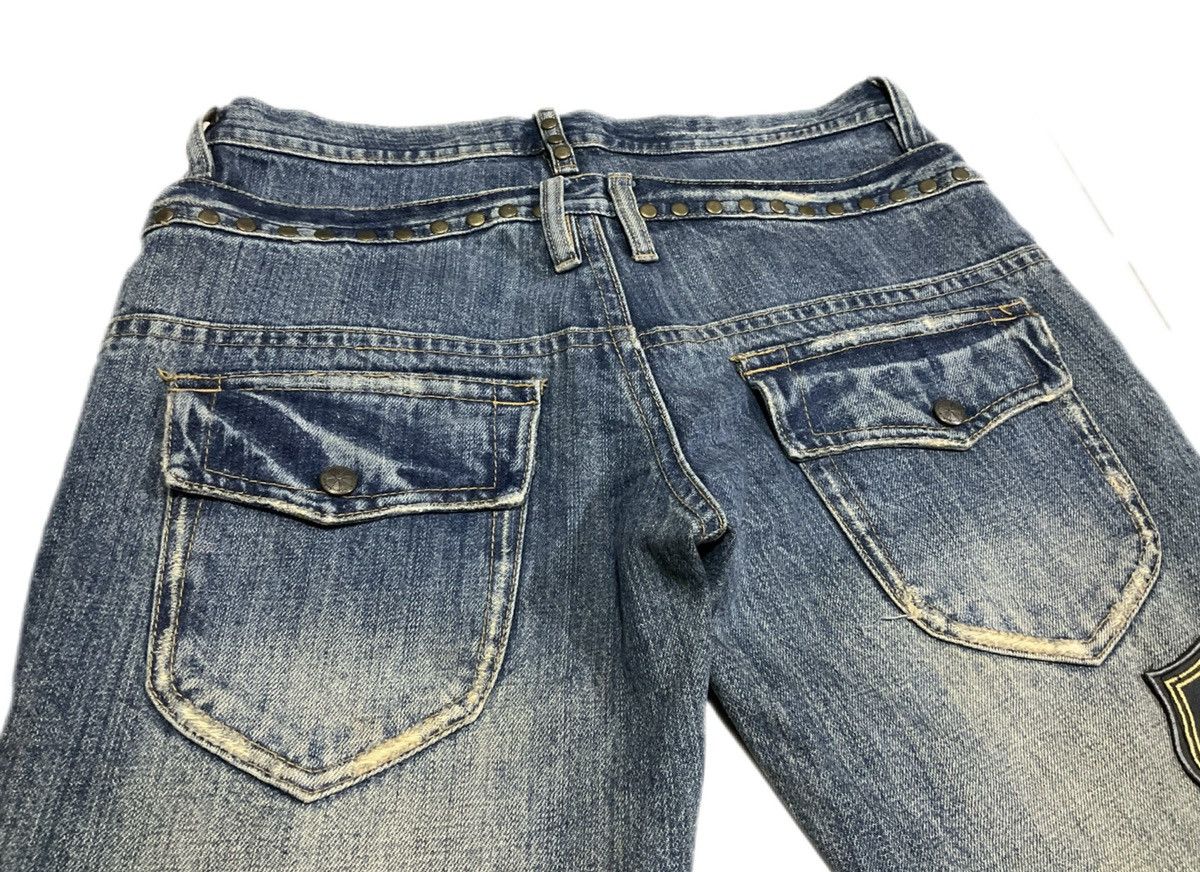 If Six Was Nine Midas Double Waist Lace Up Flared Denim Patchwork Size US 32 / EU 48 - 11 Thumbnail