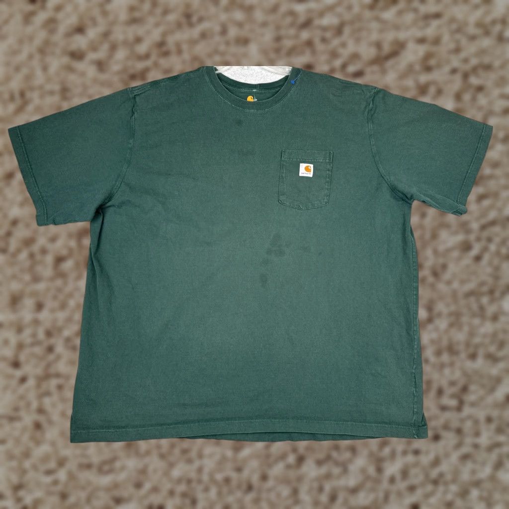 Carhartt Carhartt Shirt Mens 4XL Green Crew Neck Short Sleeve Pocket Tagless K87 Workwear Size US XXL / EU 58 / 5 - 1 Thumbnail