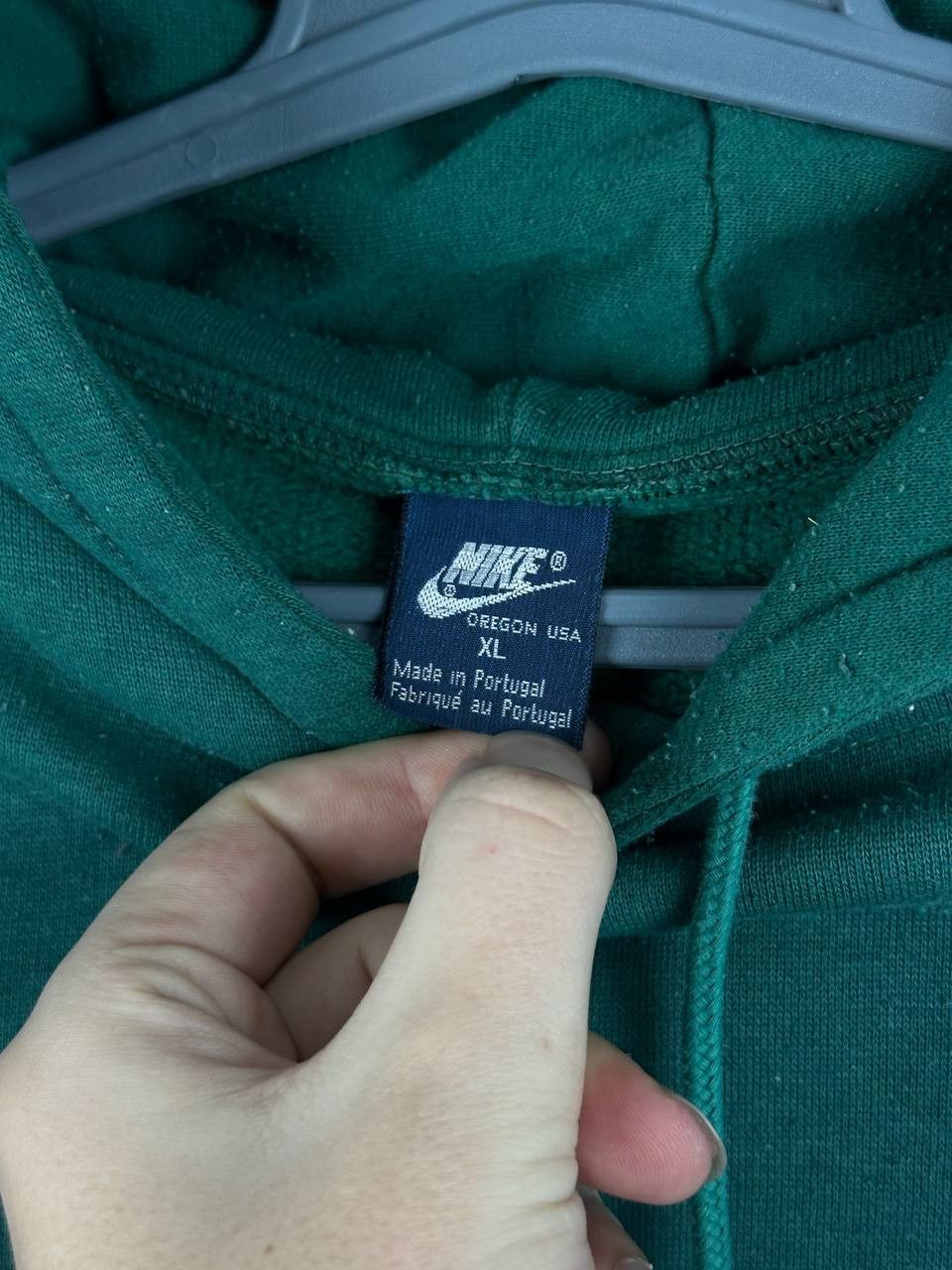 Nike × Vintage 80s Nike Center Swoosh Hoodie Streetwear Hype Sportswear Size US XL / EU 56 / 4 - 8 Thumbnail
