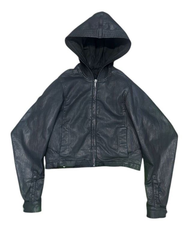 Rick Owens × Rick Owens Drkshdw Rick Owens Waxed Hooded Denim Jacket Size US M / EU 48-50 / 2 - 1 Thumbnail