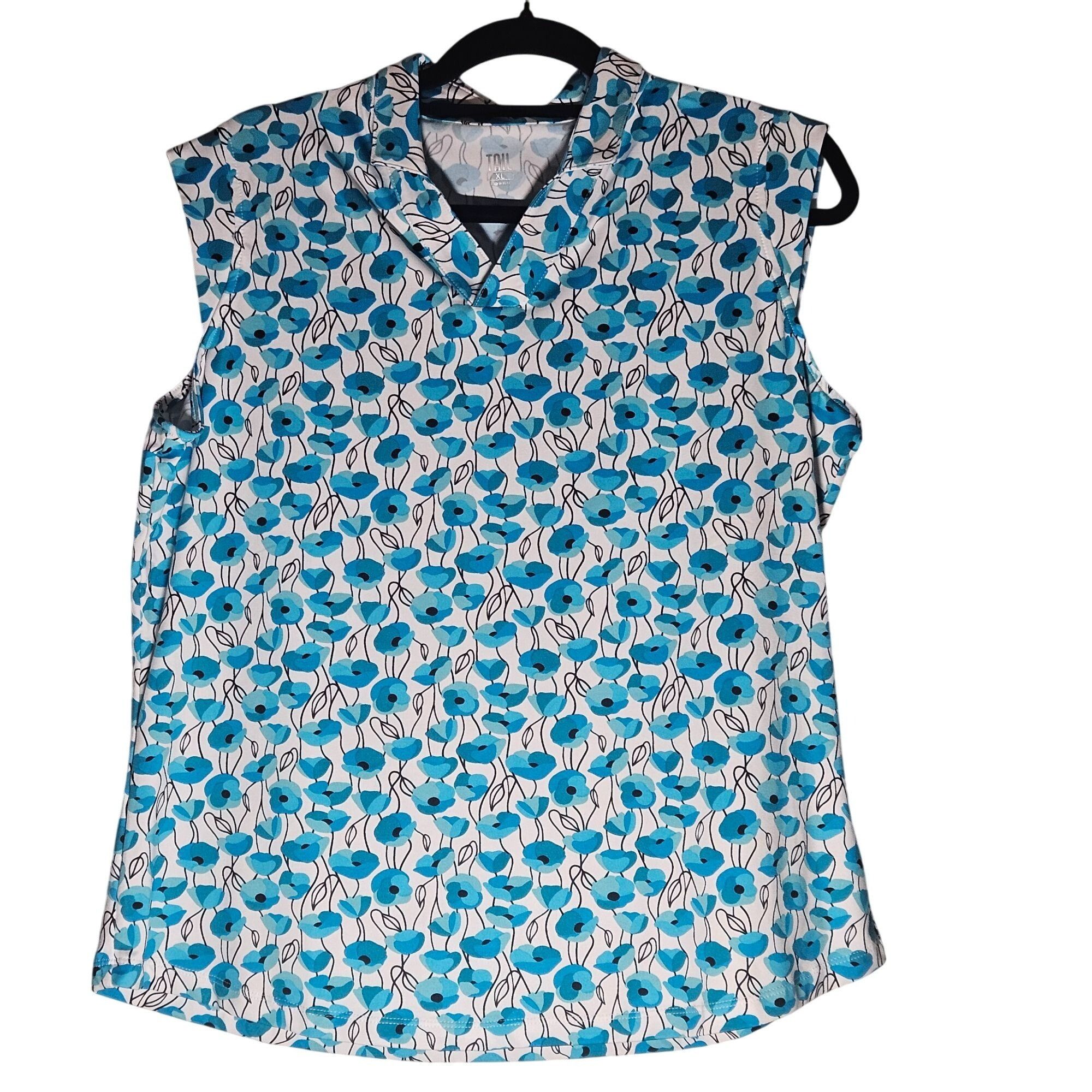 Other Tails Women’s Blue Floral Sleeveless Top XL – Resortcore, Cl Size XL / US 12-14 / IT 48-50 - 2 Thumbnail