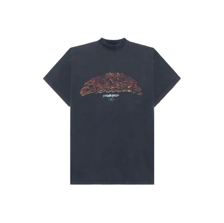 Balenciaga Balenciaga Black Graphic Print Short Sleeve T-Shirt Size US M / EU 48-50 / 2 - 1 Thumbnail