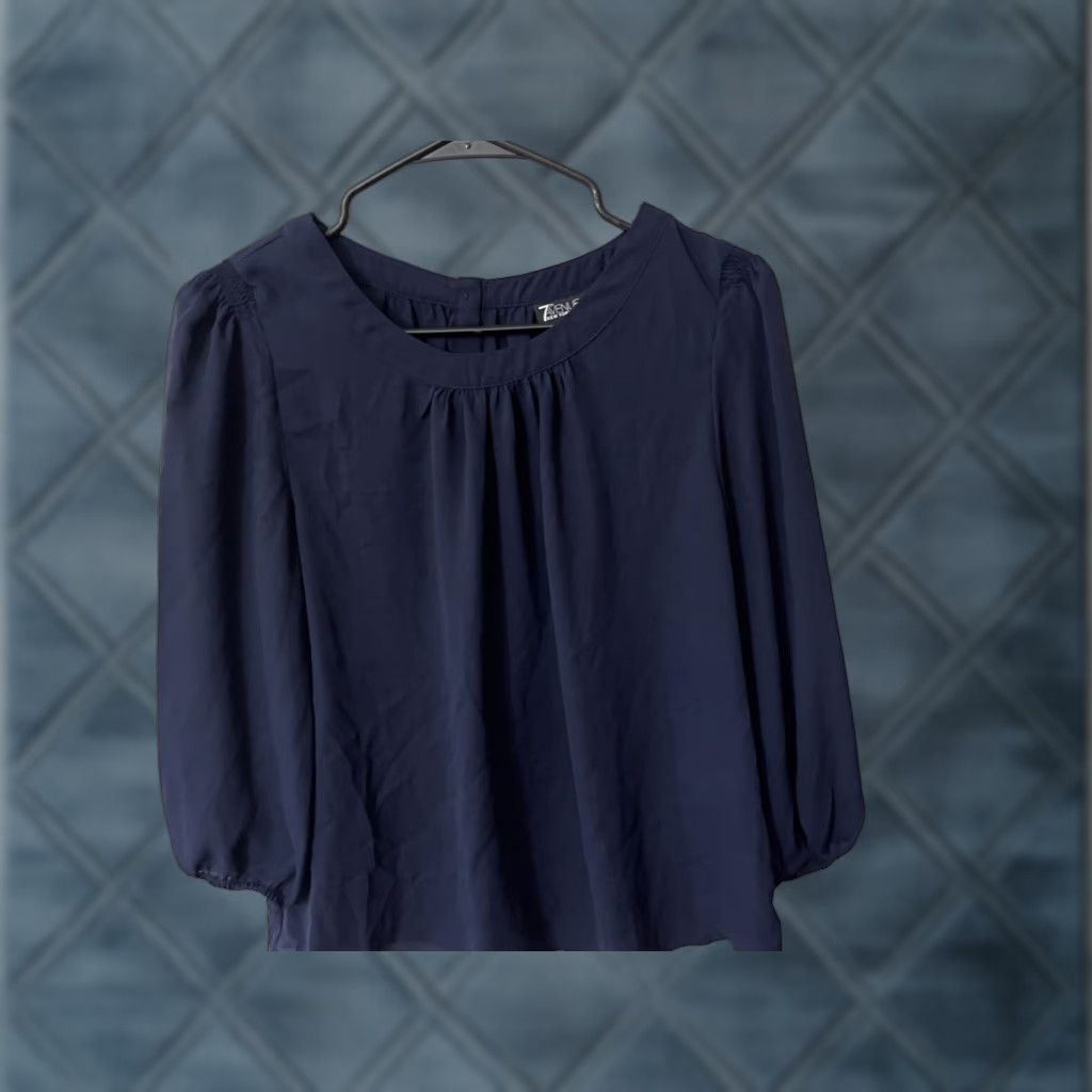 Loft VINTAGE Loft Long Sleeve Blouse Shirt Women XS Blue Back Knit & Woven Button Down Casual 90s Theme Rose Mens Womens? Size XS / US 0-2 / IT 36-38 - 1 Thumbnail