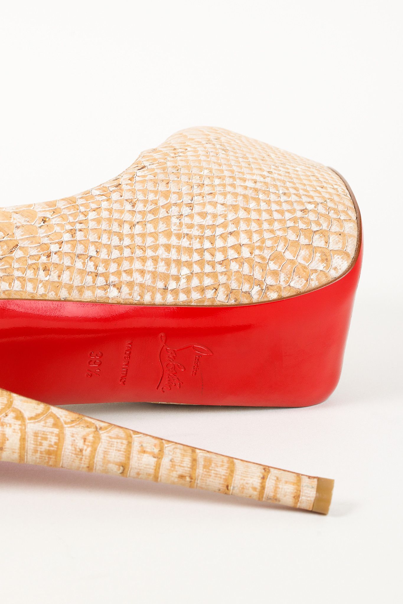 Christian Louboutin Christian Louboutin Daffodile 160 Snake-Embossed Platforms Size US 9 / IT 39 - 8 Thumbnail