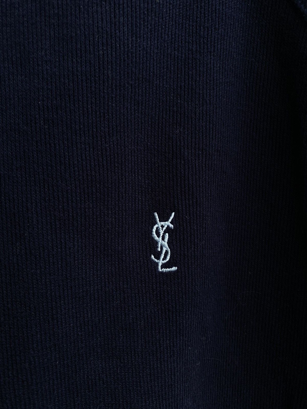 Yves Saint Laurent YSL Hoodie Zip YSL Sweatshirt Navy Size US XL / EU 56 / 4 - 3 Thumbnail
