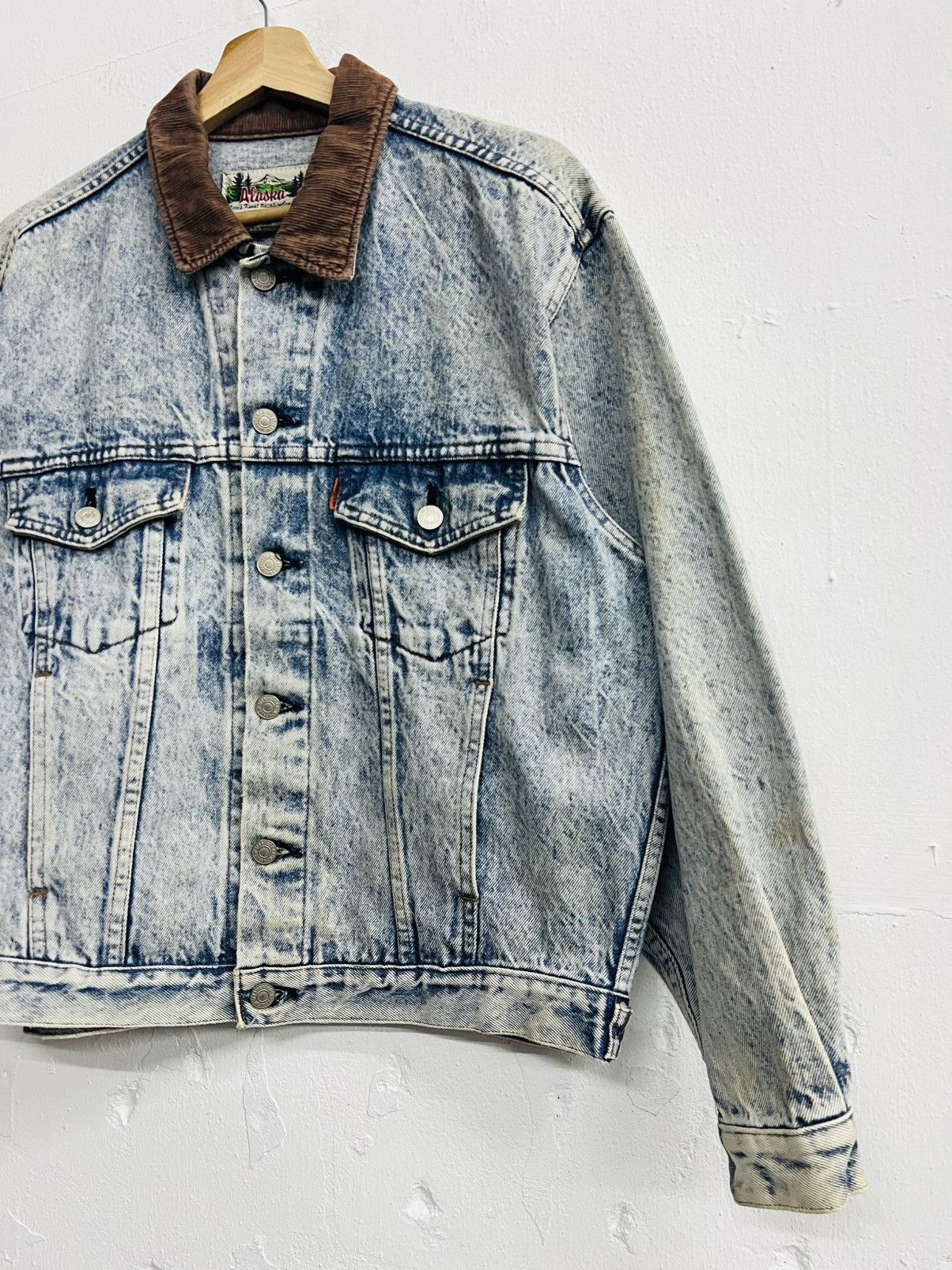 Levi's × Levi's Vintage Clothing × Vintage VINTAGE LEVIS ALASKA ORANGE TAB J02 ACID WASH DENIM JACKET Size US M / EU 48-50 / 2 - 4 Thumbnail