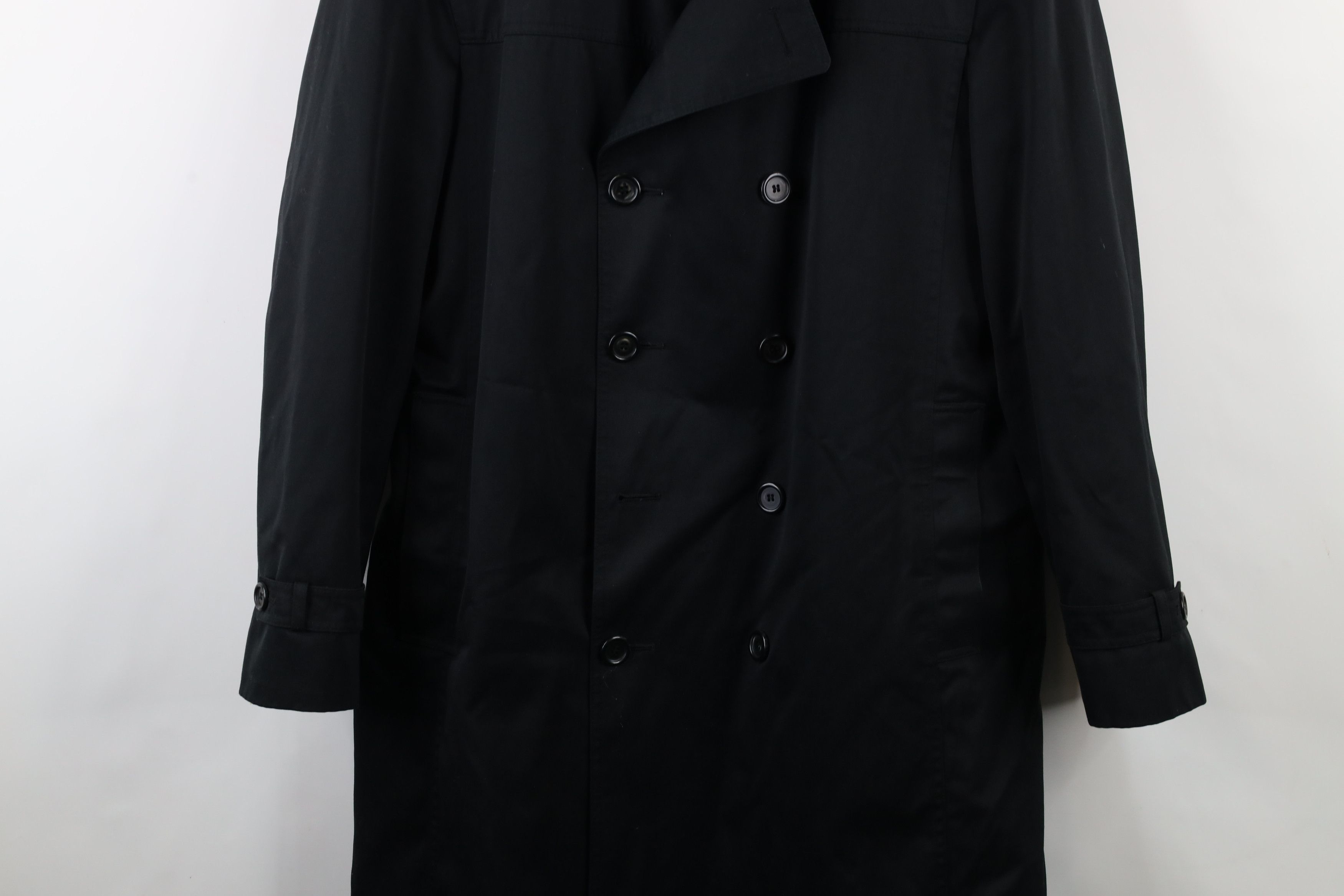 Vintage Vintage 90s Streetwear Breasted Trench Coat Jacket Black Size US XL / EU 56 / 4 - 3 Thumbnail