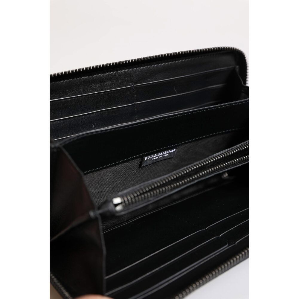 Dolce & Gabbana Dolce & Gabbana Black Blue Exotic Leather Embossed Continent Size ONE SIZE - 7 Thumbnail