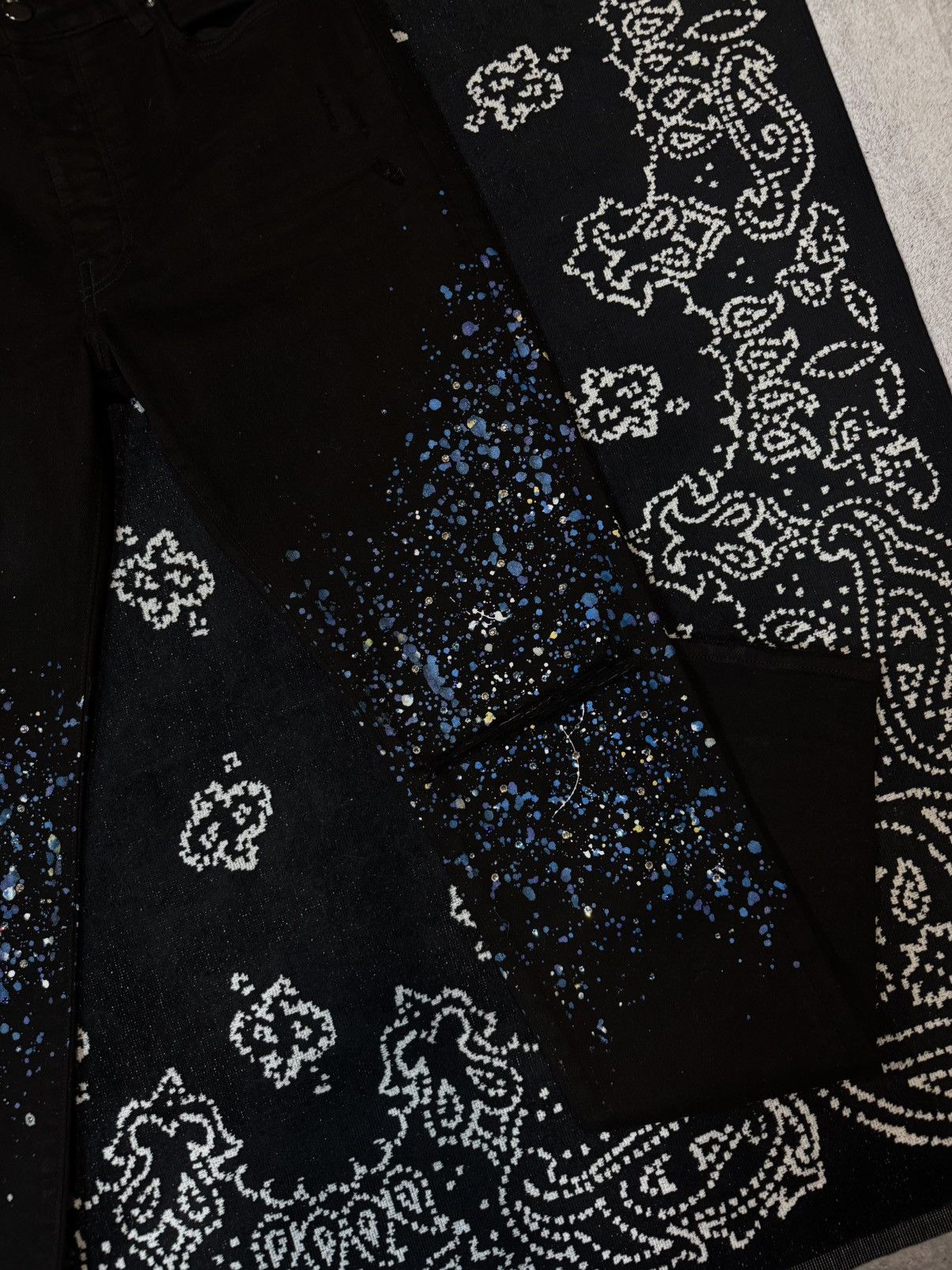 Amiri AMIRI CRYSTAL PAINT SPLATTERED JEANS Size US 34 / EU 50 - 3 Thumbnail