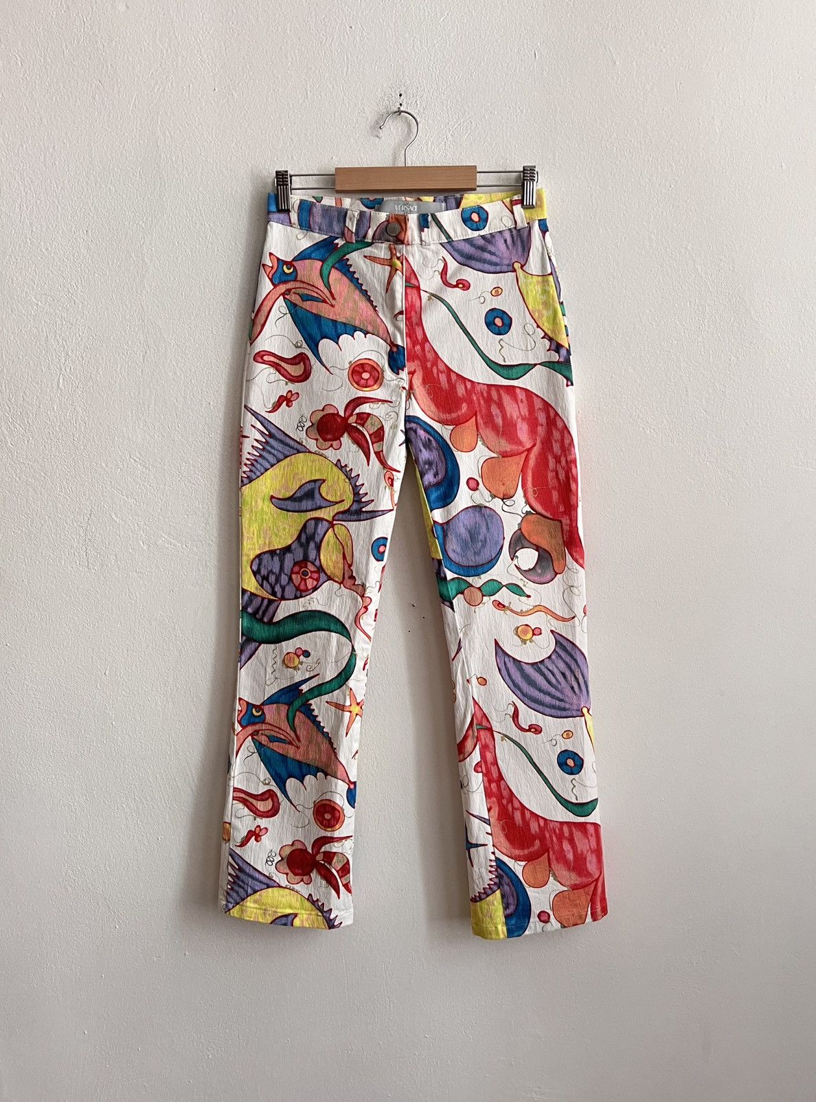 Versace 2000s Versace sea world pattern flared jeans Size 28" / US 6 / IT 42 - 1 Thumbnail