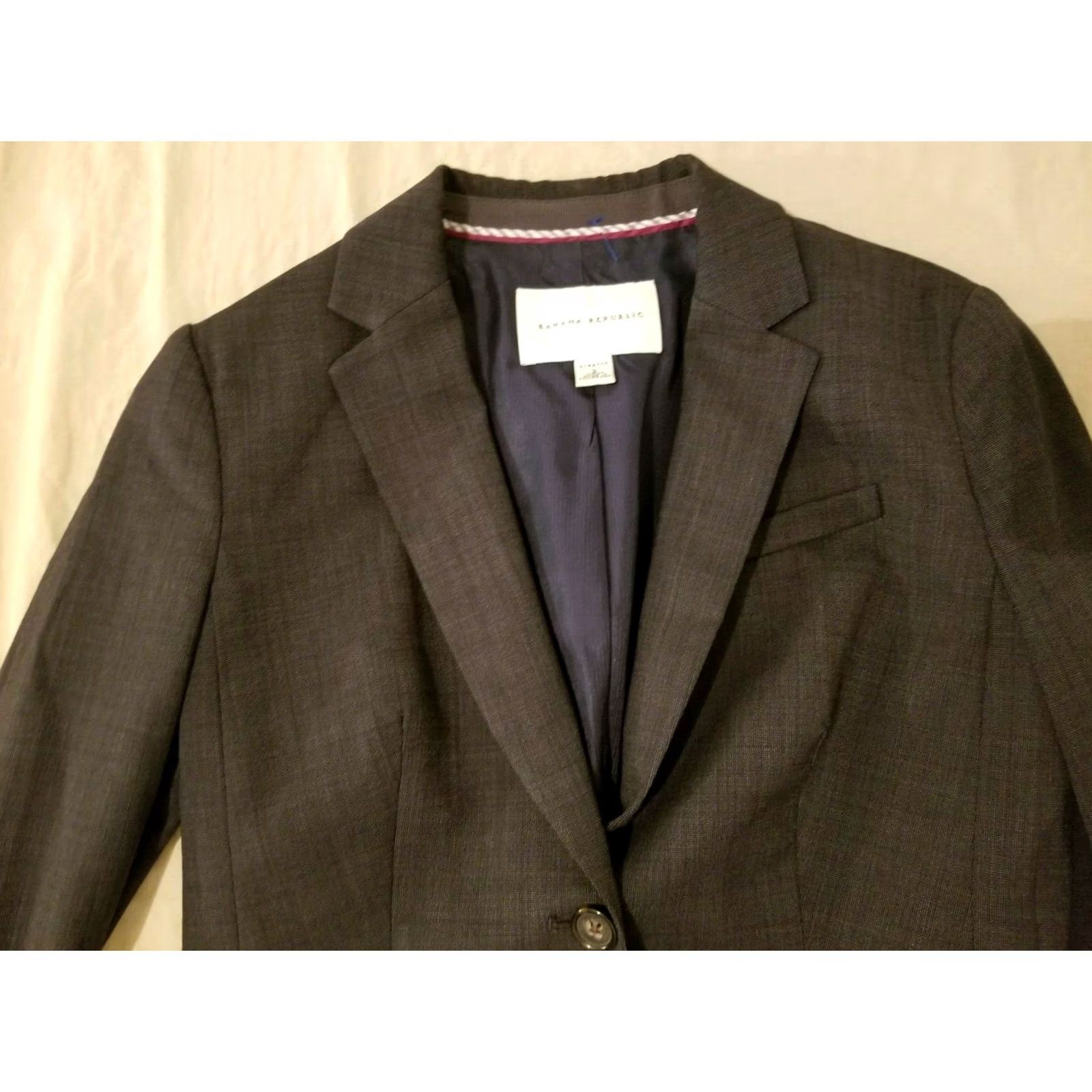 Banana Republic Womens Banana Republic Gray Wool Jacket Blazer 2 Size XS / US 0-2 / IT 36-38 - 2 Thumbnail