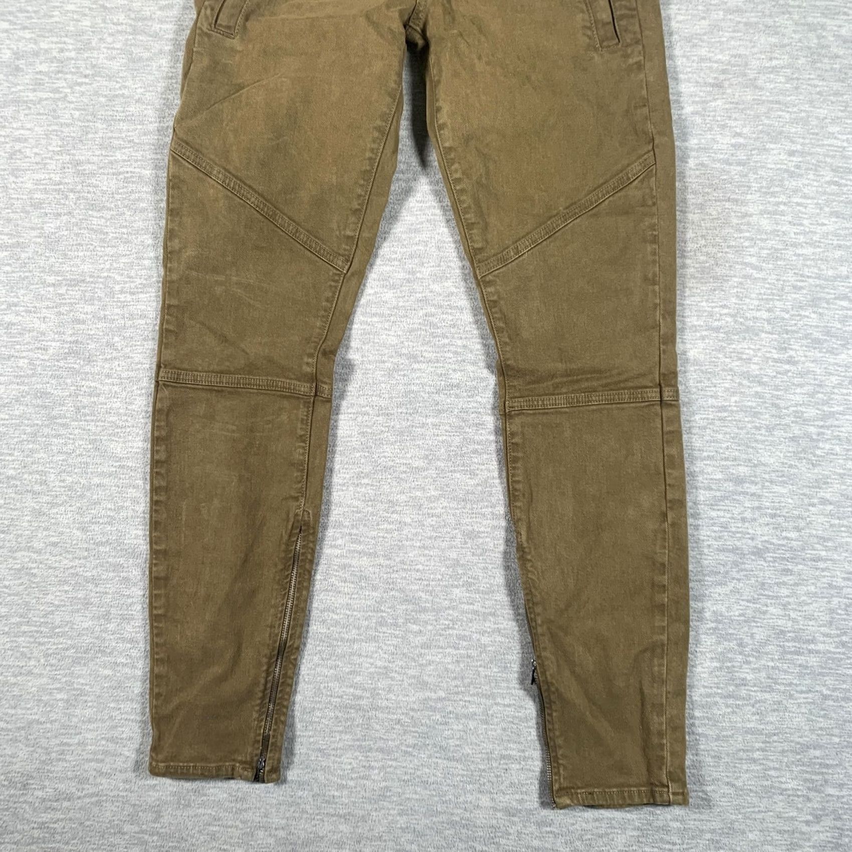 Paige Paige Marley Skinny Jeans Womens 27 Green Low Rise Moto Ankle Zip Stretch Denim Size 27" / US 4 / IT 40 - 3 Thumbnail
