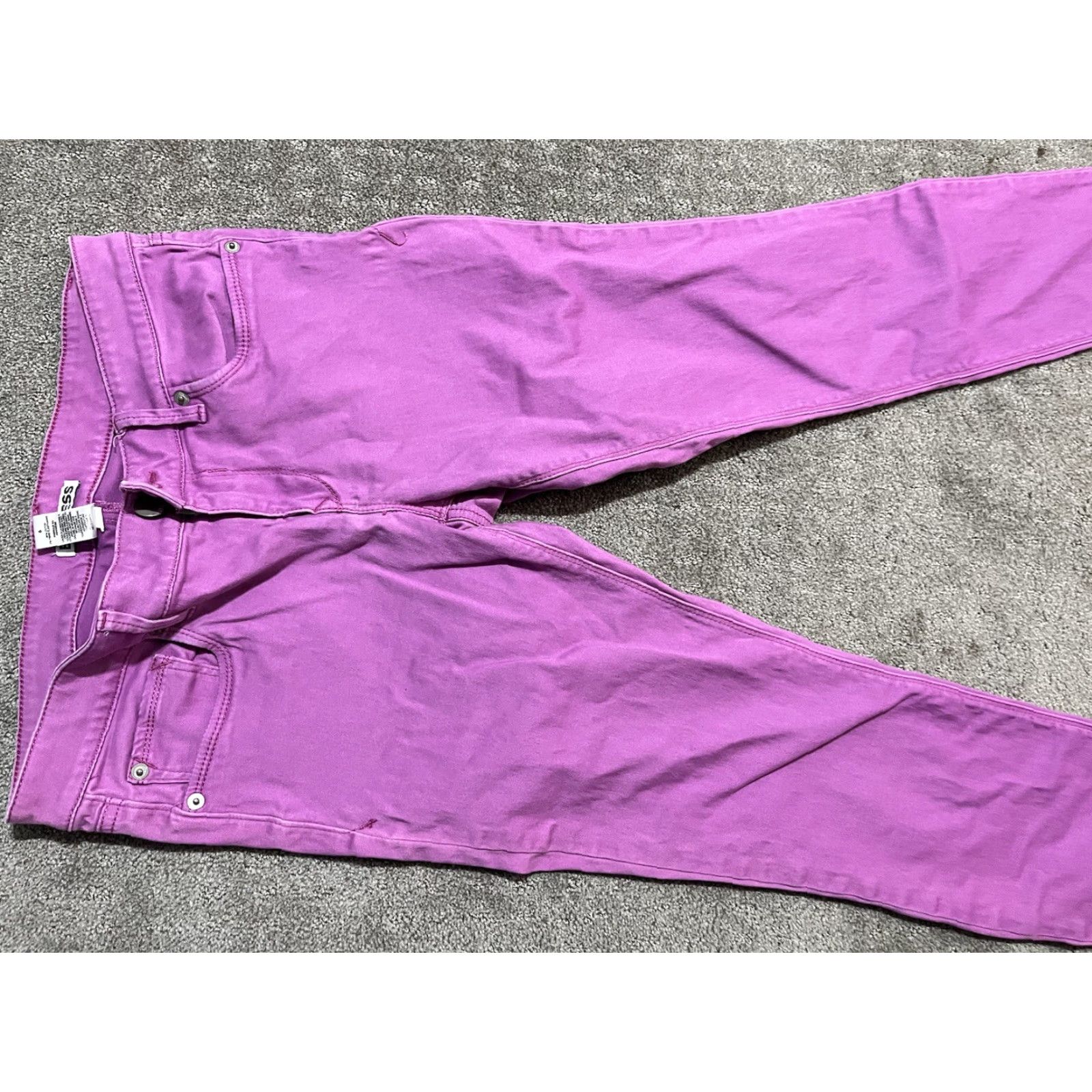 Express Express Women's Skinny Jeans Size 6 Purple Solid Stretch Denim Regular Fit Size 28" / US 6 / IT 42 - 5 Thumbnail
