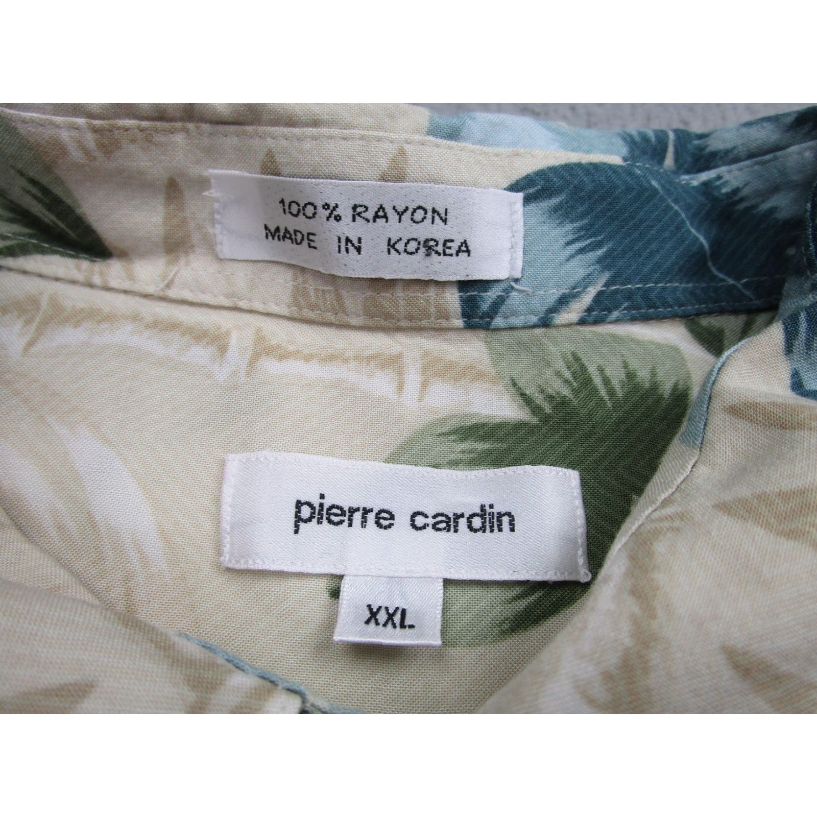Pierre Cardin VINTAGE Pierre Cardin Shirt Mens 2XL Beige Blue Green Floral Hawaiian Aloha Short Sleeve Button-Up Size US XXL / EU 58 / 5 - 5 Thumbnail