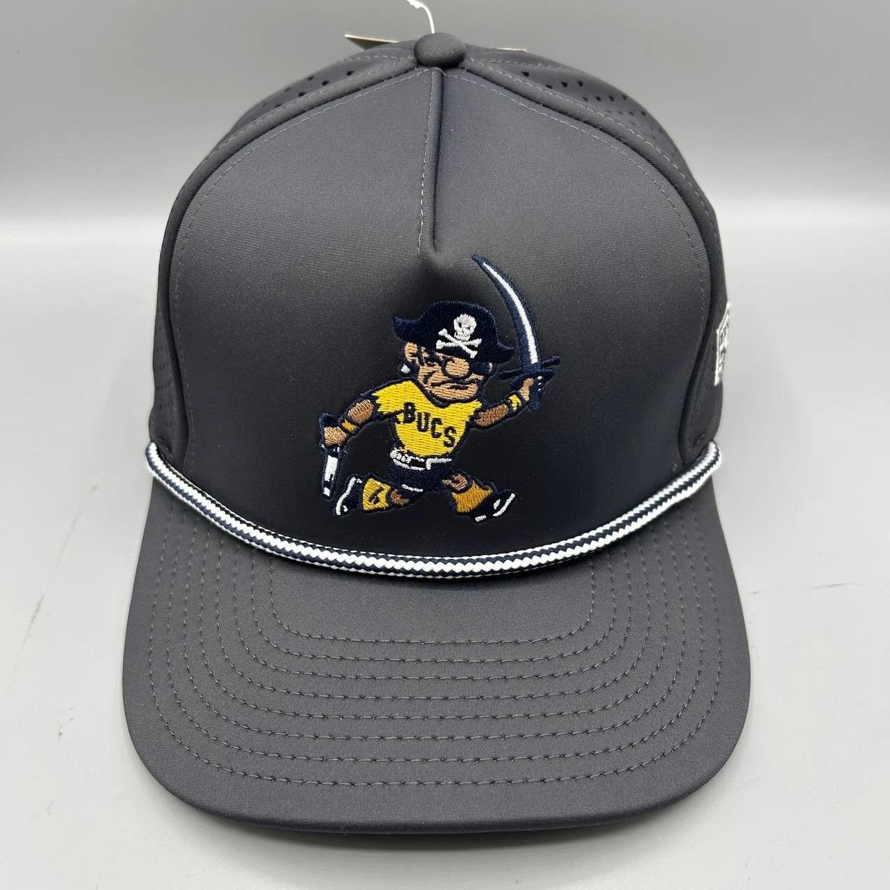 The Game ETSU Buccaneers Hat Men S-M Black Gray NCAA Stretch Fitted Size ONE SIZE - 1 Thumbnail