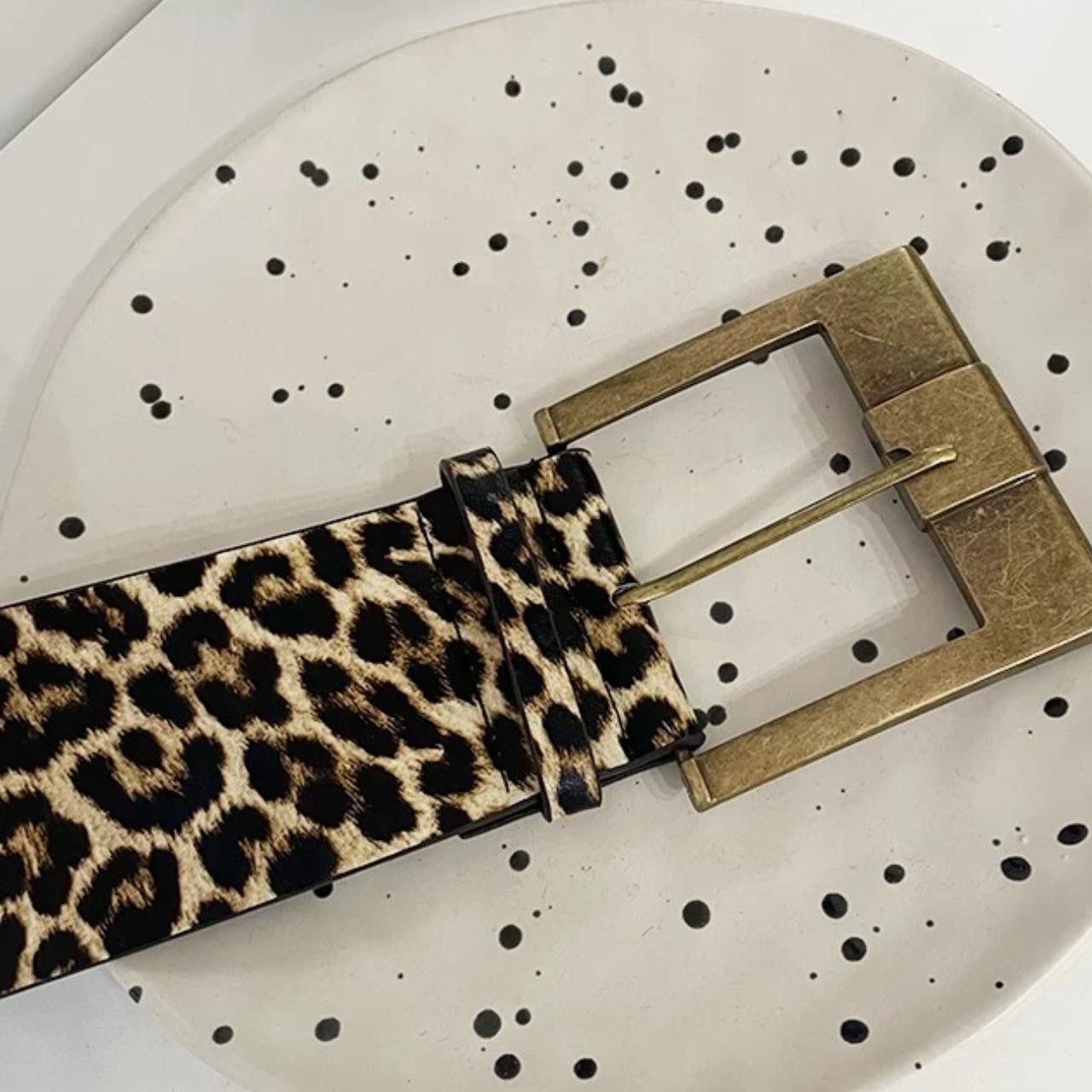 Japanese Brand Y2K Chunky Oversized Buckle Animal Print Boho Belt Size ONE SIZE - 3 Thumbnail