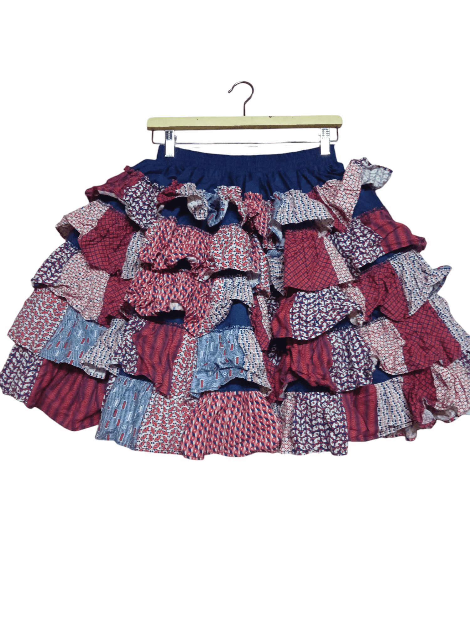 Vintage vintage mini skirt patchwork by suzis ruffles Size 30" / US 8 / IT 44 - 2 Thumbnail