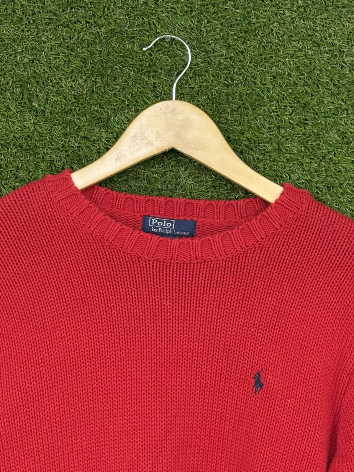 Polo Ralph Lauren RARE Made in Japan Polo Ralph Lauren Red Knit Cable Sweater Size US L / EU 52-54 / 3 - 2 Thumbnail