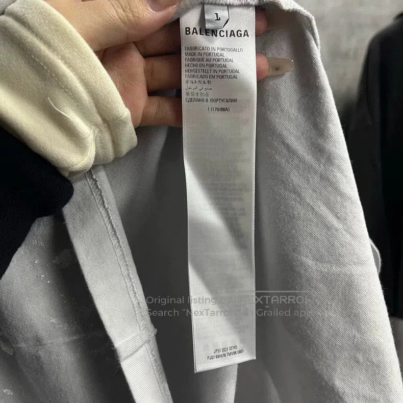 Balenciaga Balenciaga Gray Lightning Logo Short Sleeve Tee. Size US S / EU 44-46 / 1 - 3 Thumbnail