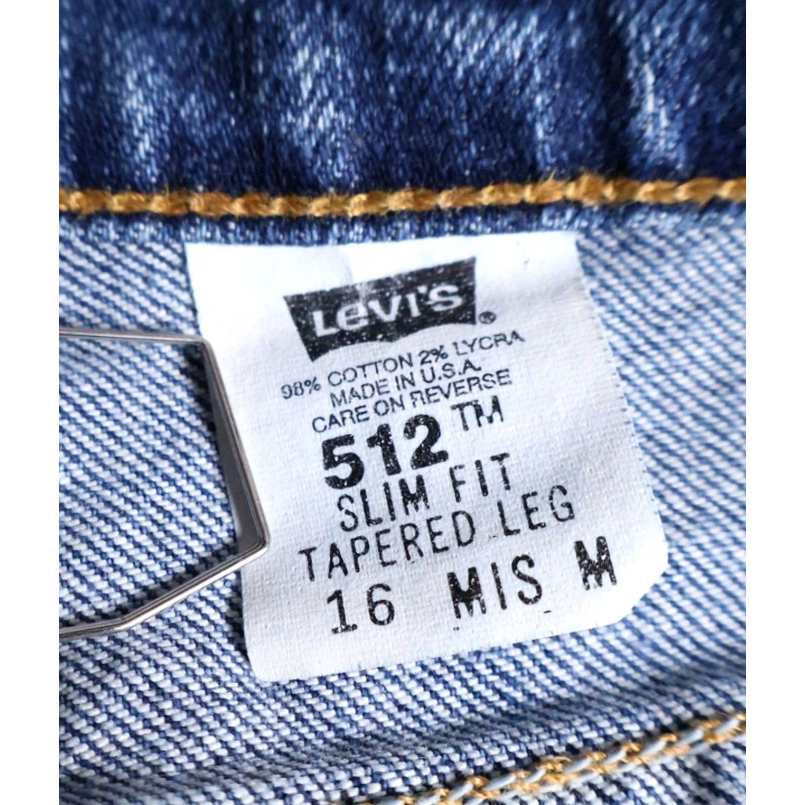 Levi's VINTAGE Levi's 512 Jeans Women's 16 MIS Slim Tapered Leg Denim USA Tag Blue 30.5 Inseam 33/30.5 High Rise Medium Wash 2000s Mens? Size 38" / US 16 / IT 52 - 4 Thumbnail