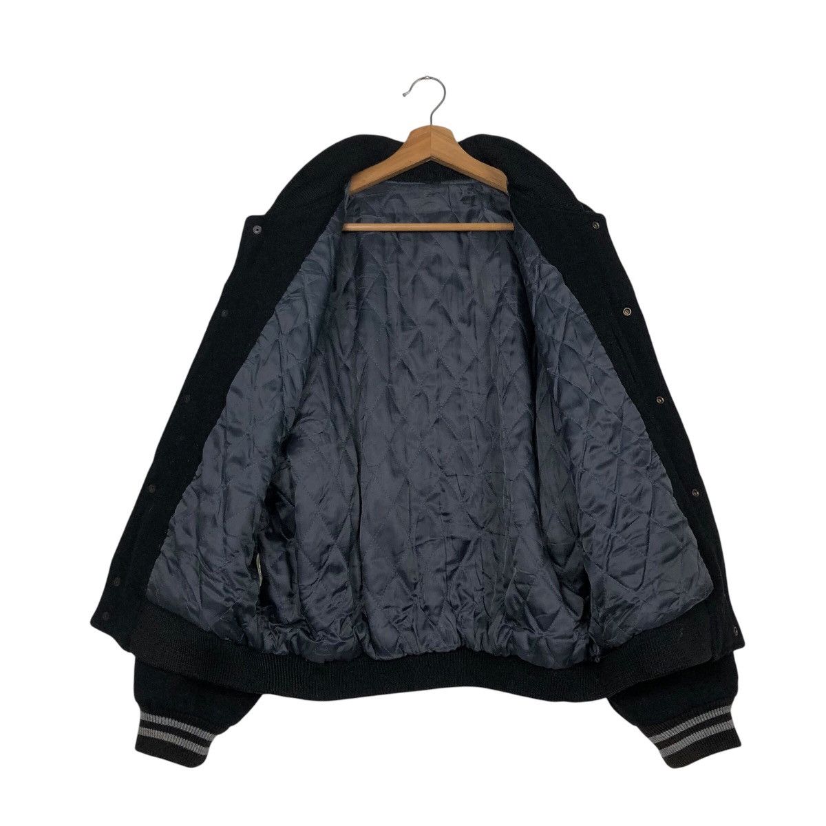 Hysteric Glamour 📌Rich Black Vintage Bomber Jacket Wool Embroidered Big Logo Size US M / EU 48-50 / 2 - 14 Thumbnail