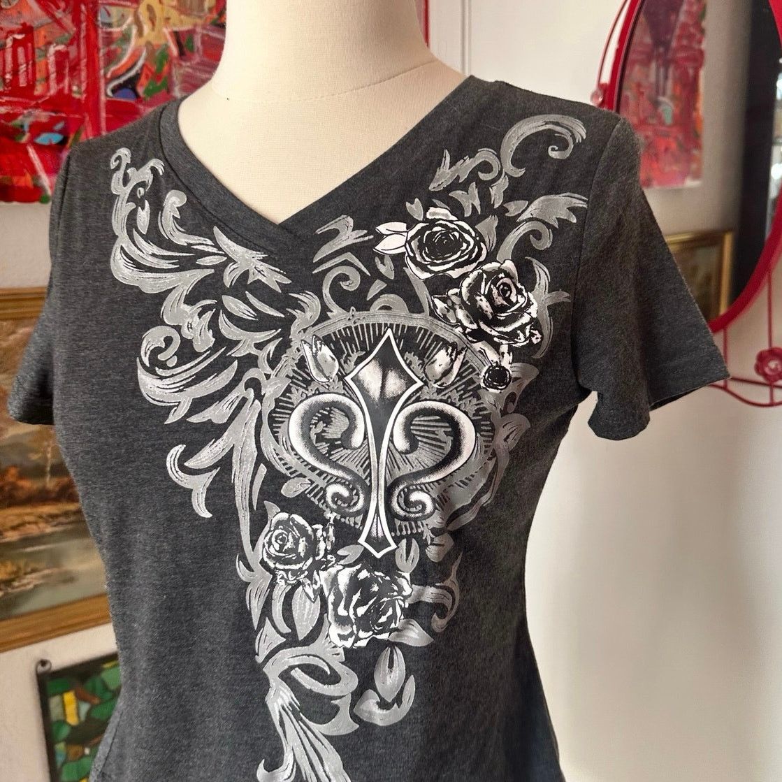 Other romwe grunge emo graphic v neck shirt Size M / US 6-8 / IT 42-44 - 2 Thumbnail