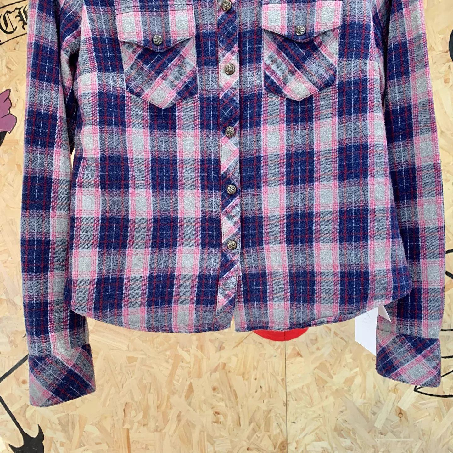 Chrome Hearts Chrome Hearts Purple Plaid Leather Cuff M Jacket Size M / US 6-8 / IT 42-44 - 4 Thumbnail