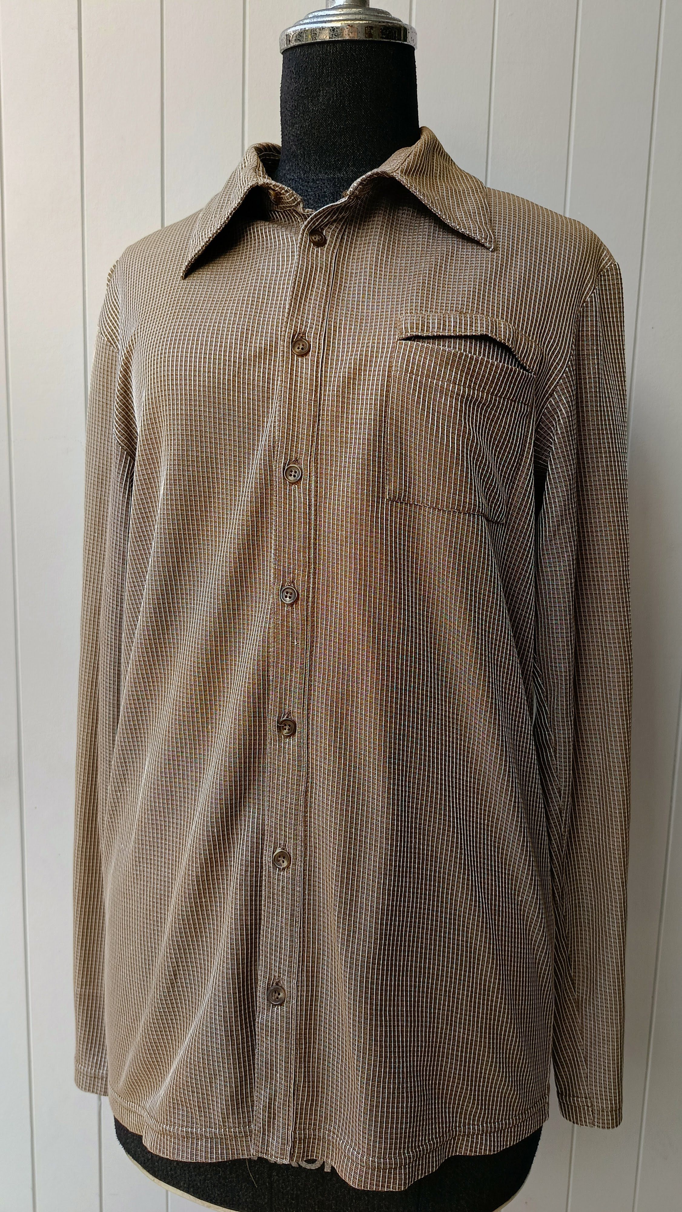 Issey Miyake Issey Miyake IM product men Japan brown striped rayon shirt Size US S / EU 44-46 / 1 - 10 Thumbnail
