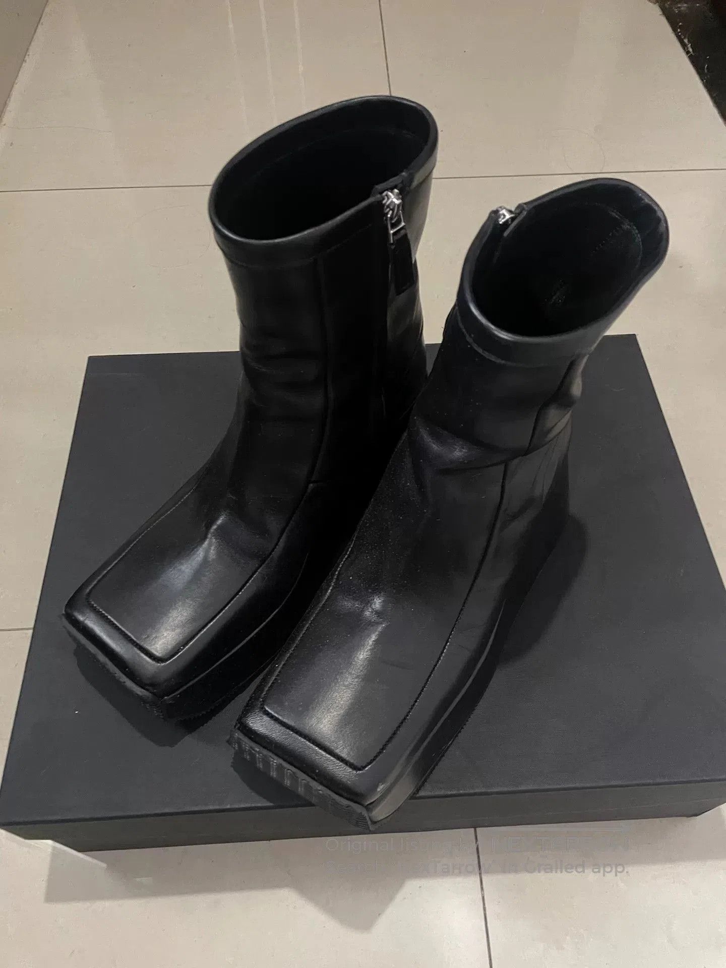 Raf Simons Raf Simons 22FW Square Toe Wedge Ankle Boots. Size US 10 / EU 43 - 2 Thumbnail