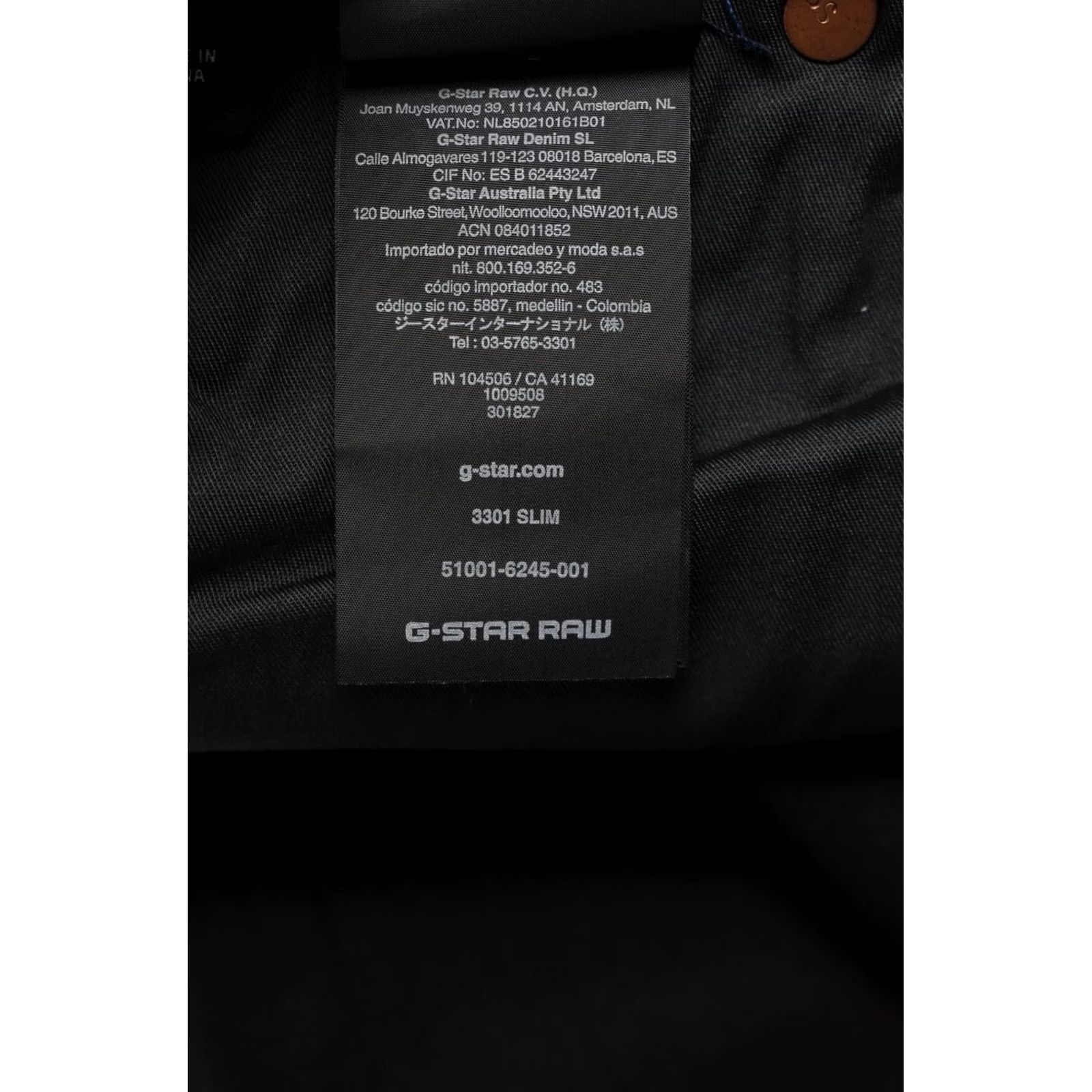 G-Star G-STAR 3301 Slim Jeans Men's W28/L34 Button Fly Denim Black Jeans Slim Men W28/L34 Black 3301 Slim Size US 28 / EU 44 - 6 Thumbnail