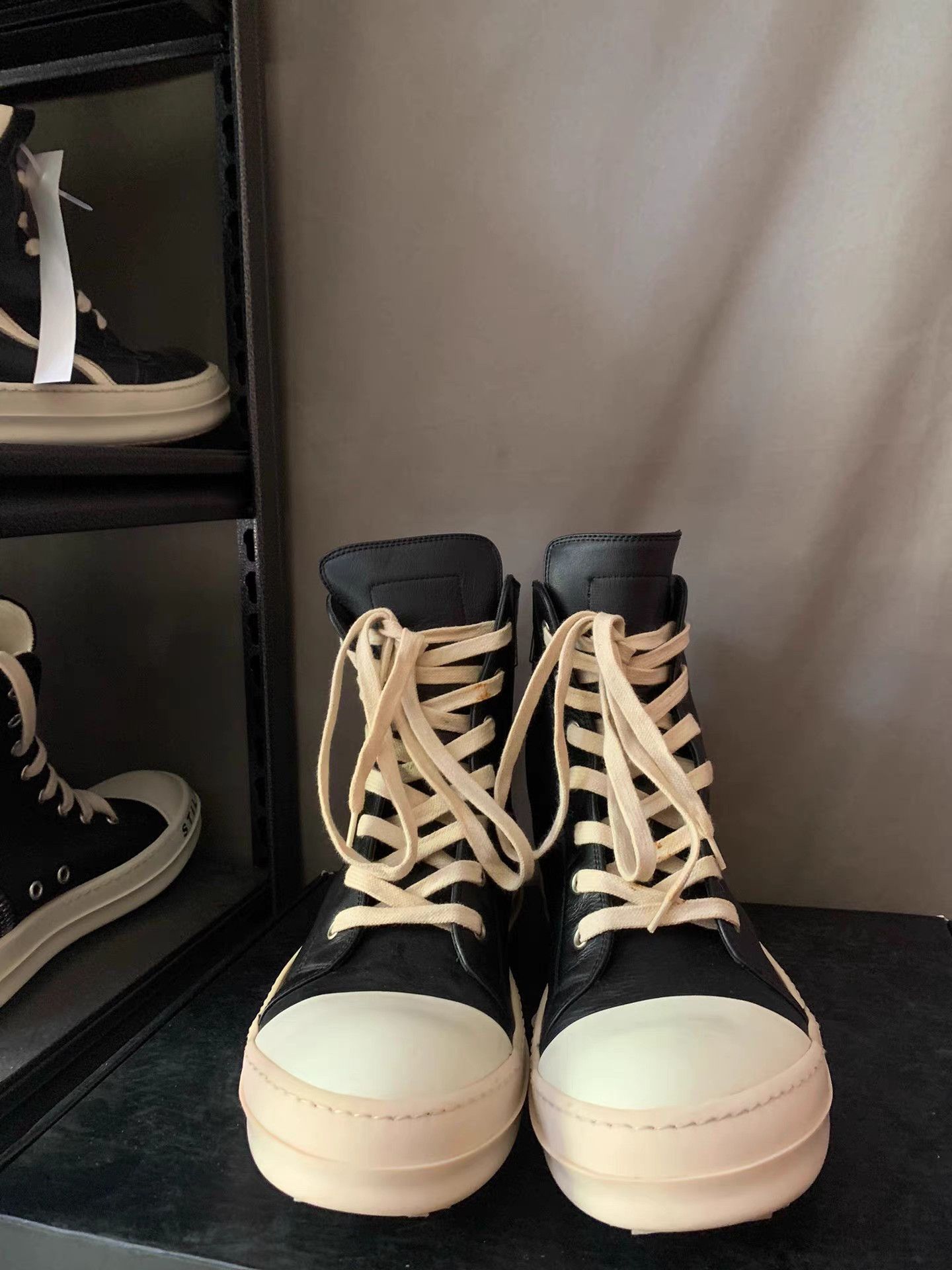 Rick Owens Rick Owens Mainline High Top Leather Sneakers Size US 7 / EU 40 - 3 Thumbnail