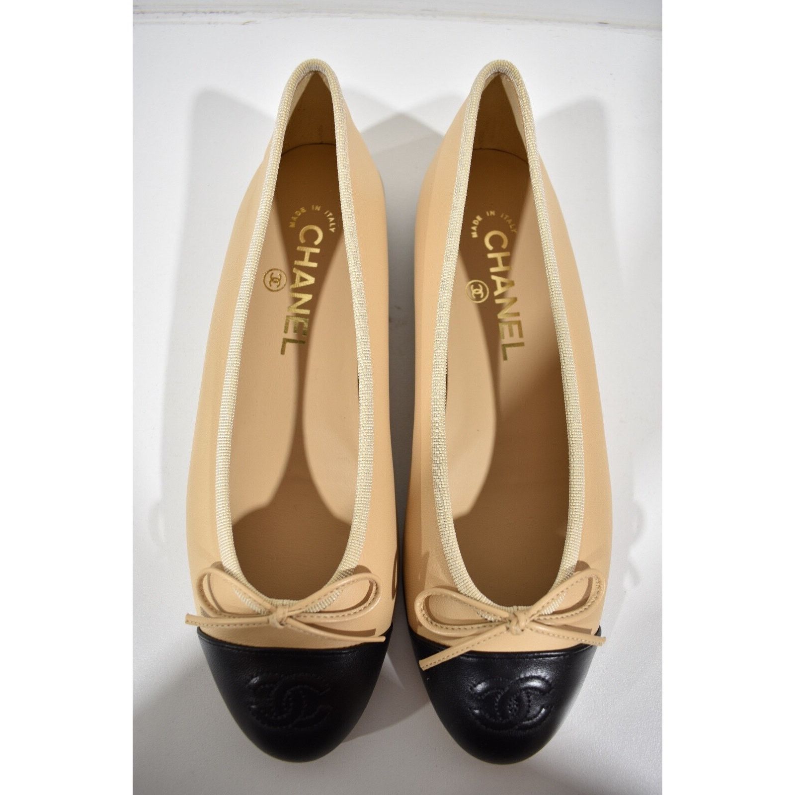 Chanel Lambskin Leather CC Logo Bow Tie Ballet Ballerina Flat 37 Size US 7 / IT 37 - 11 Thumbnail